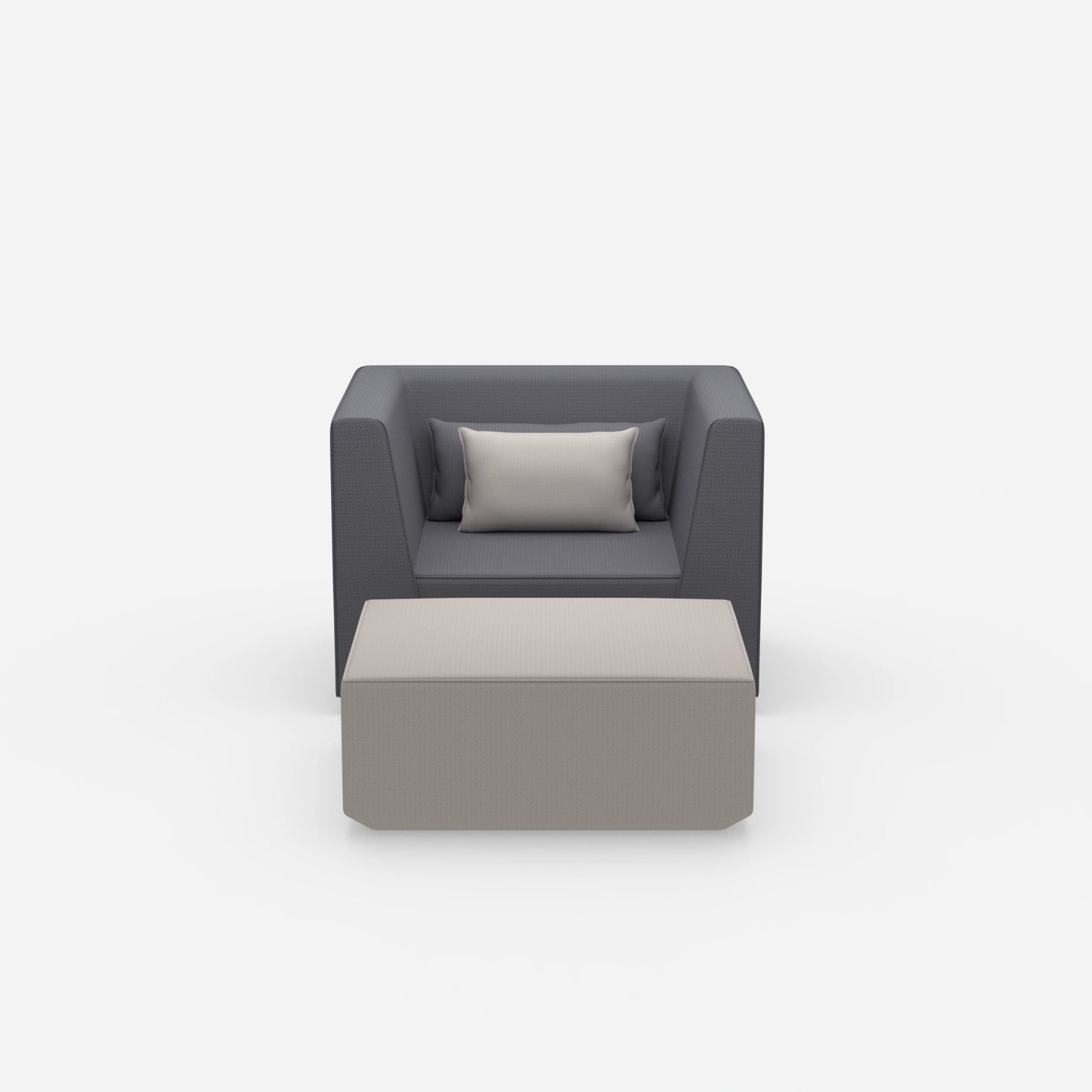 Sessel mit Fußablage modern von vorne