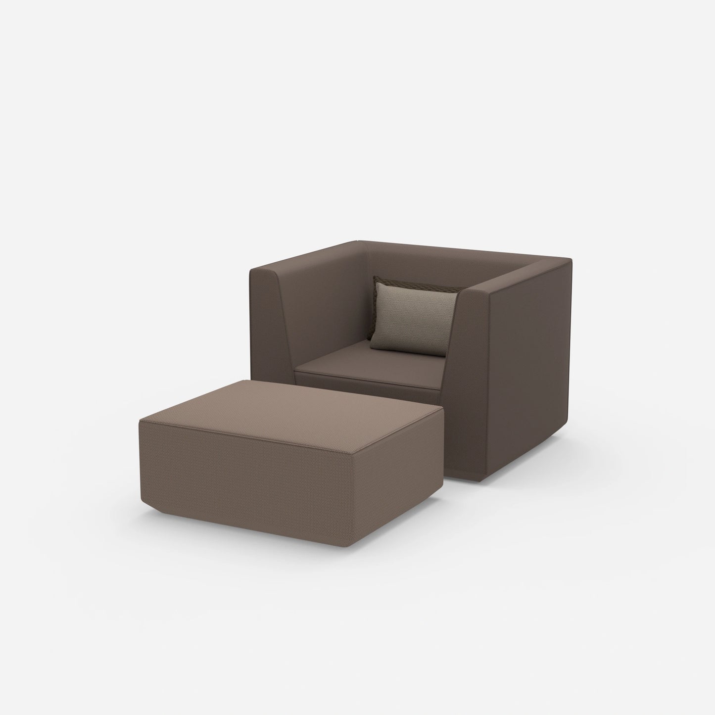 Sessel mit Fußablage modern von der Seite