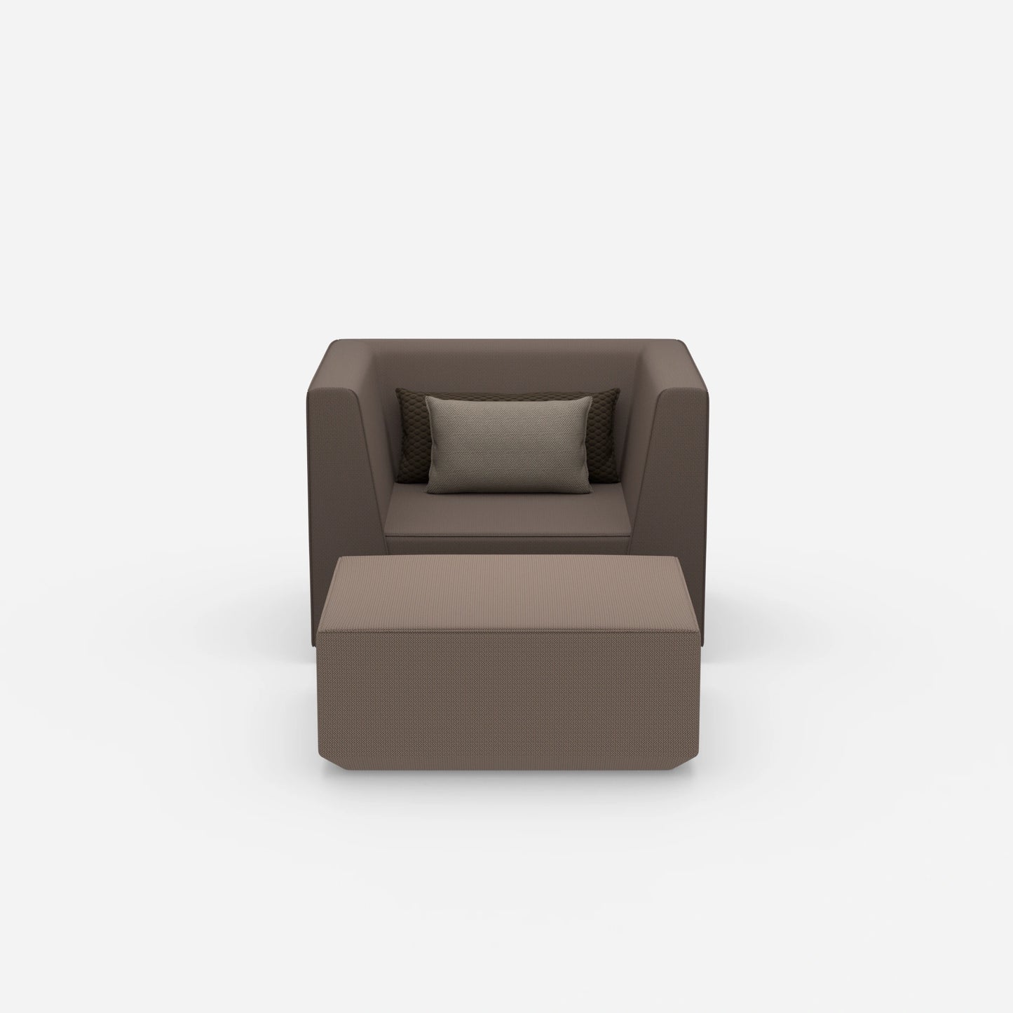 Sessel mit Fußablage modern von vorne