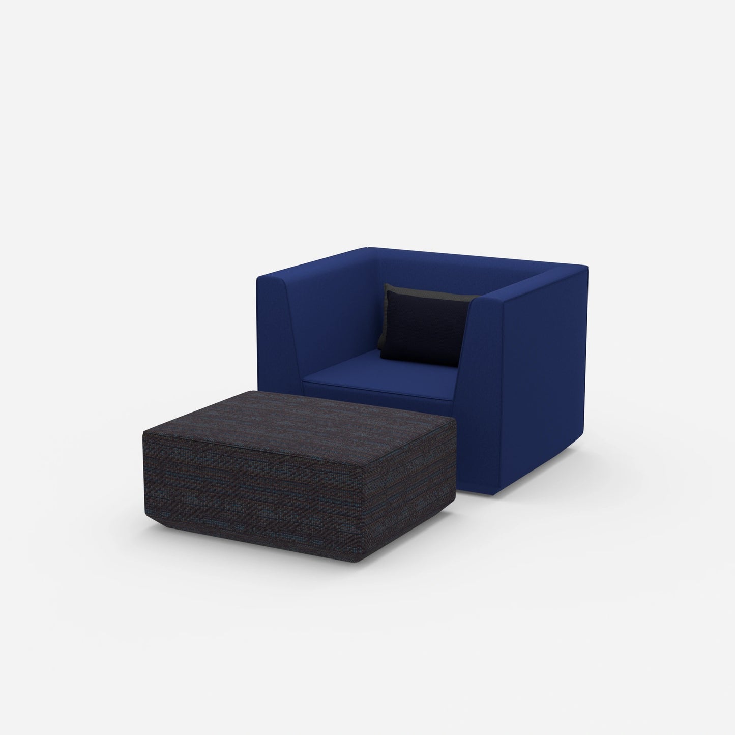 Sessel mit Fußablage modern von der Seite