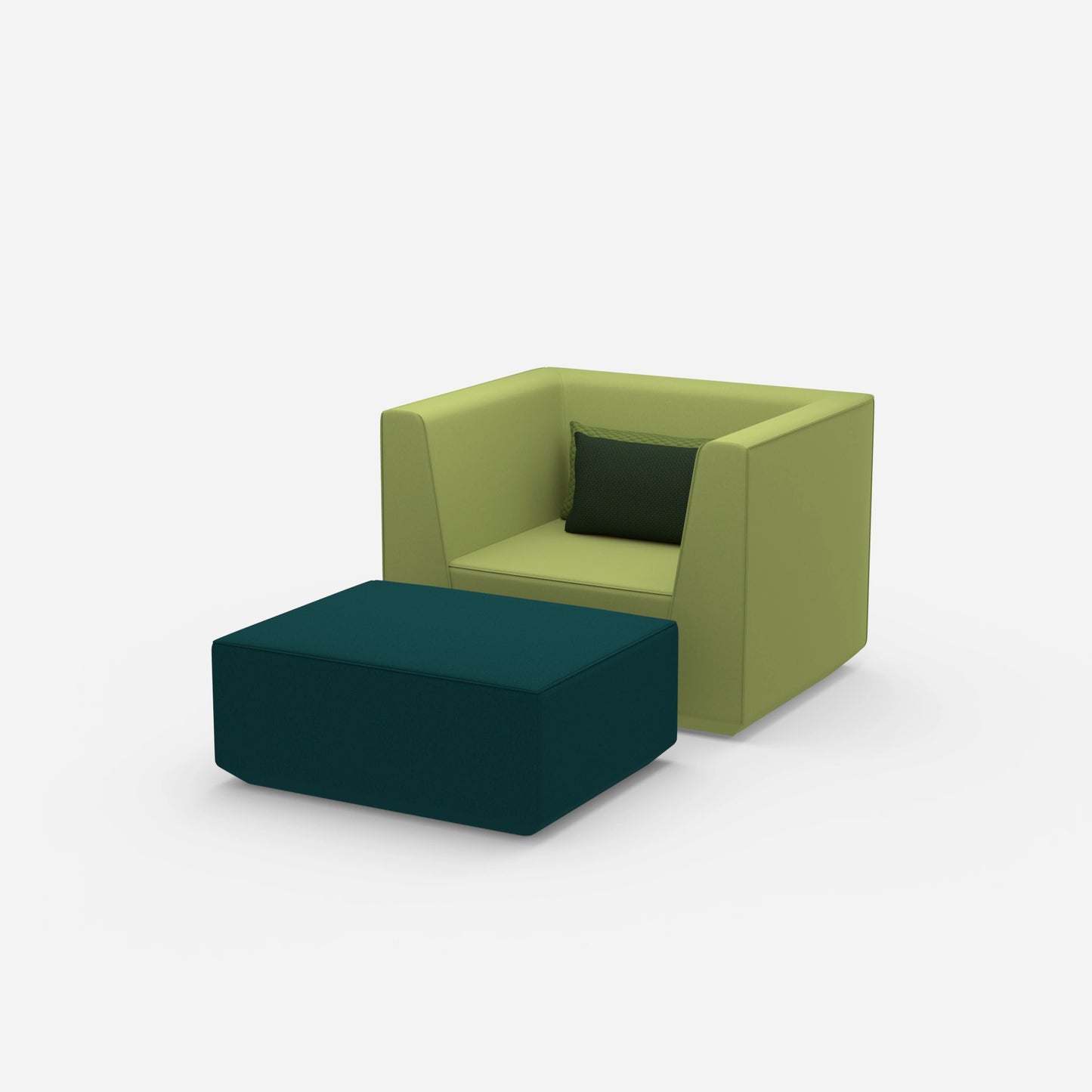 Sessel mit Fußablage modern von der Seite