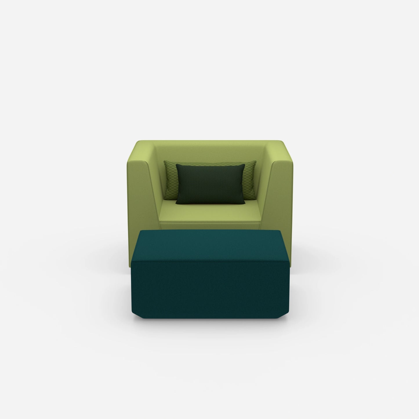 Sessel mit Fußablage modern von vorne