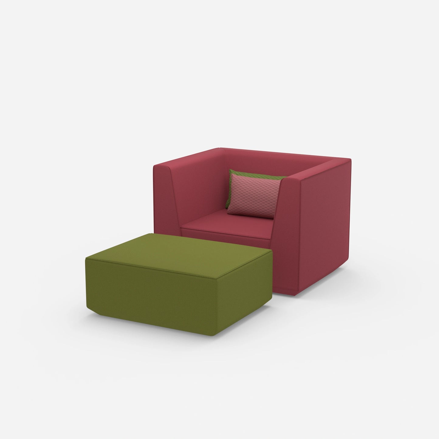 Sessel mit Fußablage modern von der Seite