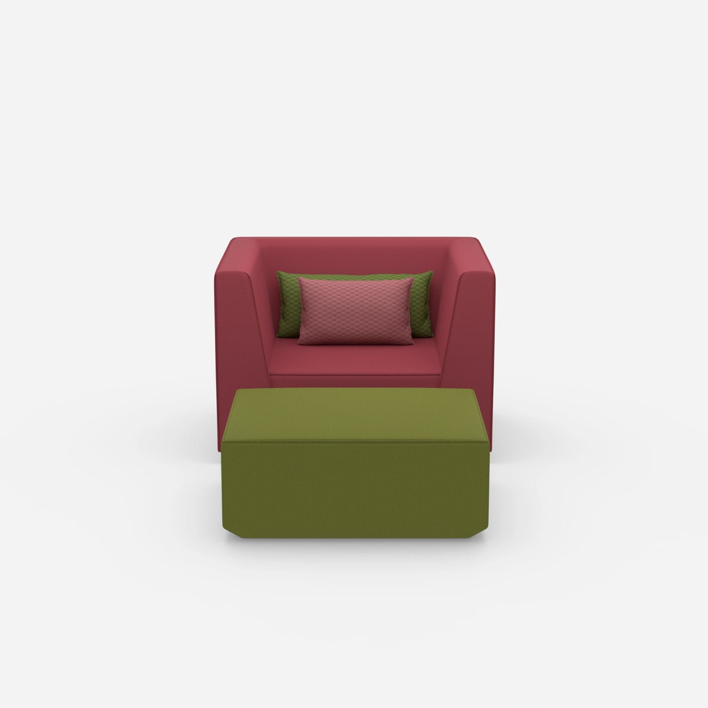 Sessel mit Fußablage modern von vorne