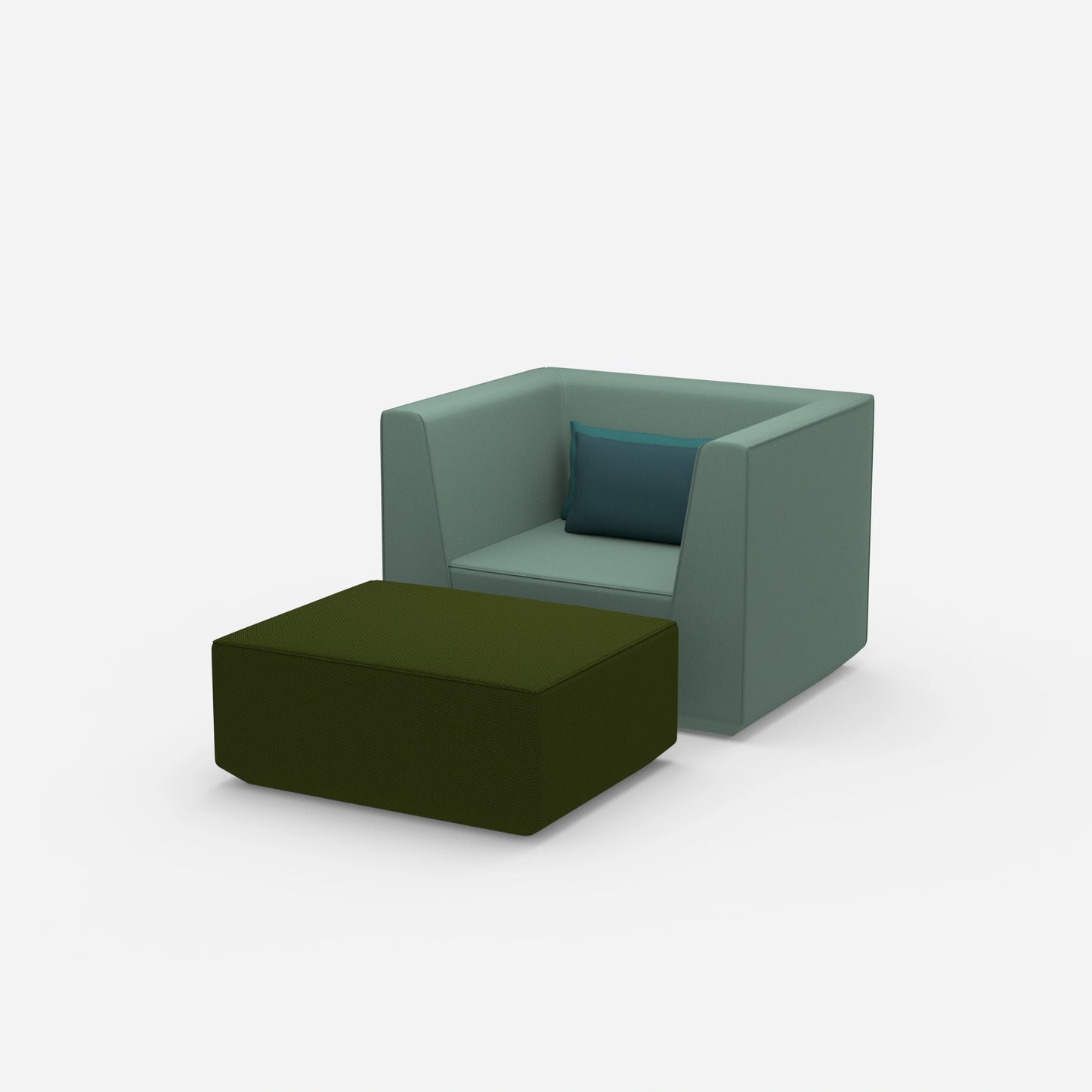Sessel mit Fußablage modern von der Seite