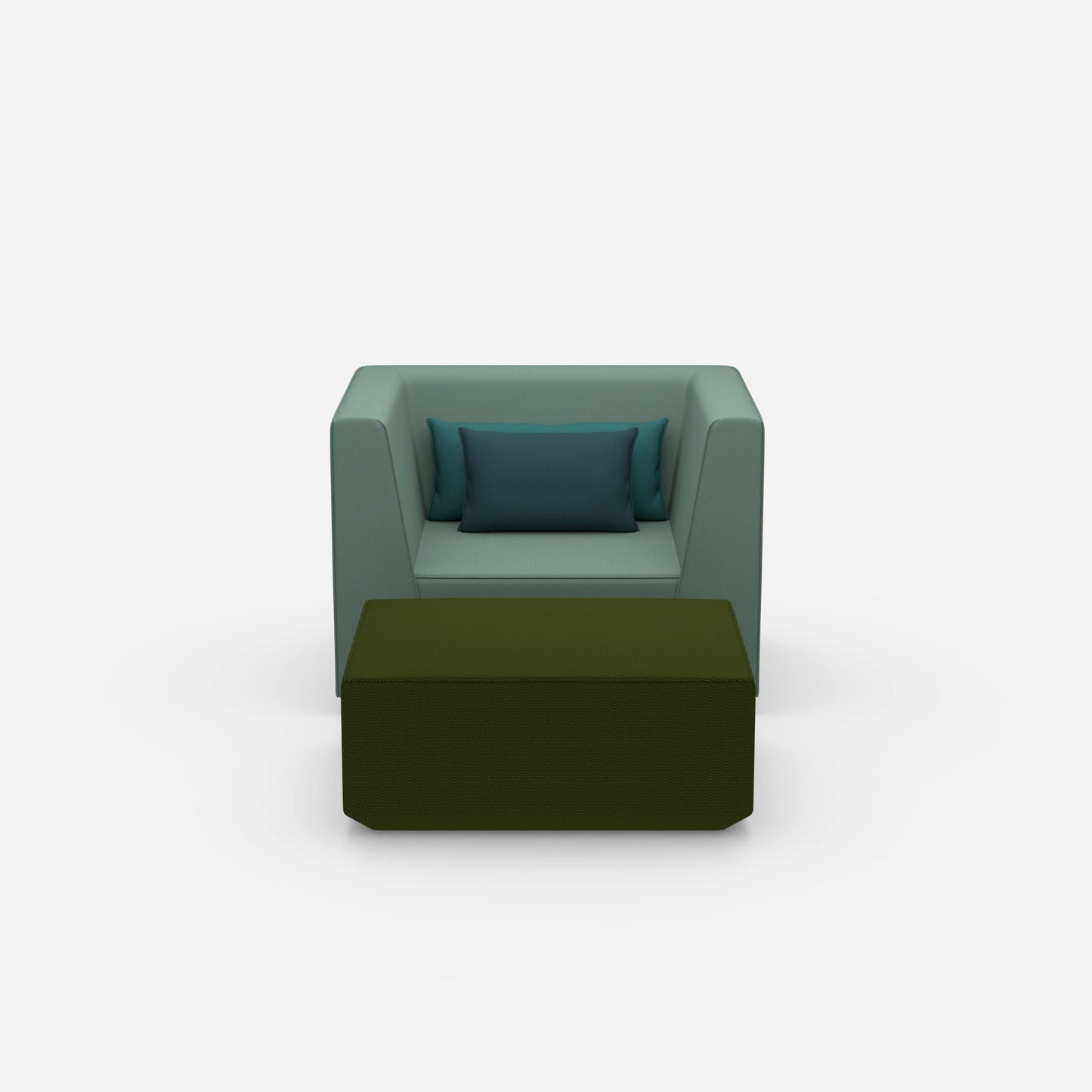 Sessel mit Fußablage modern von vorne