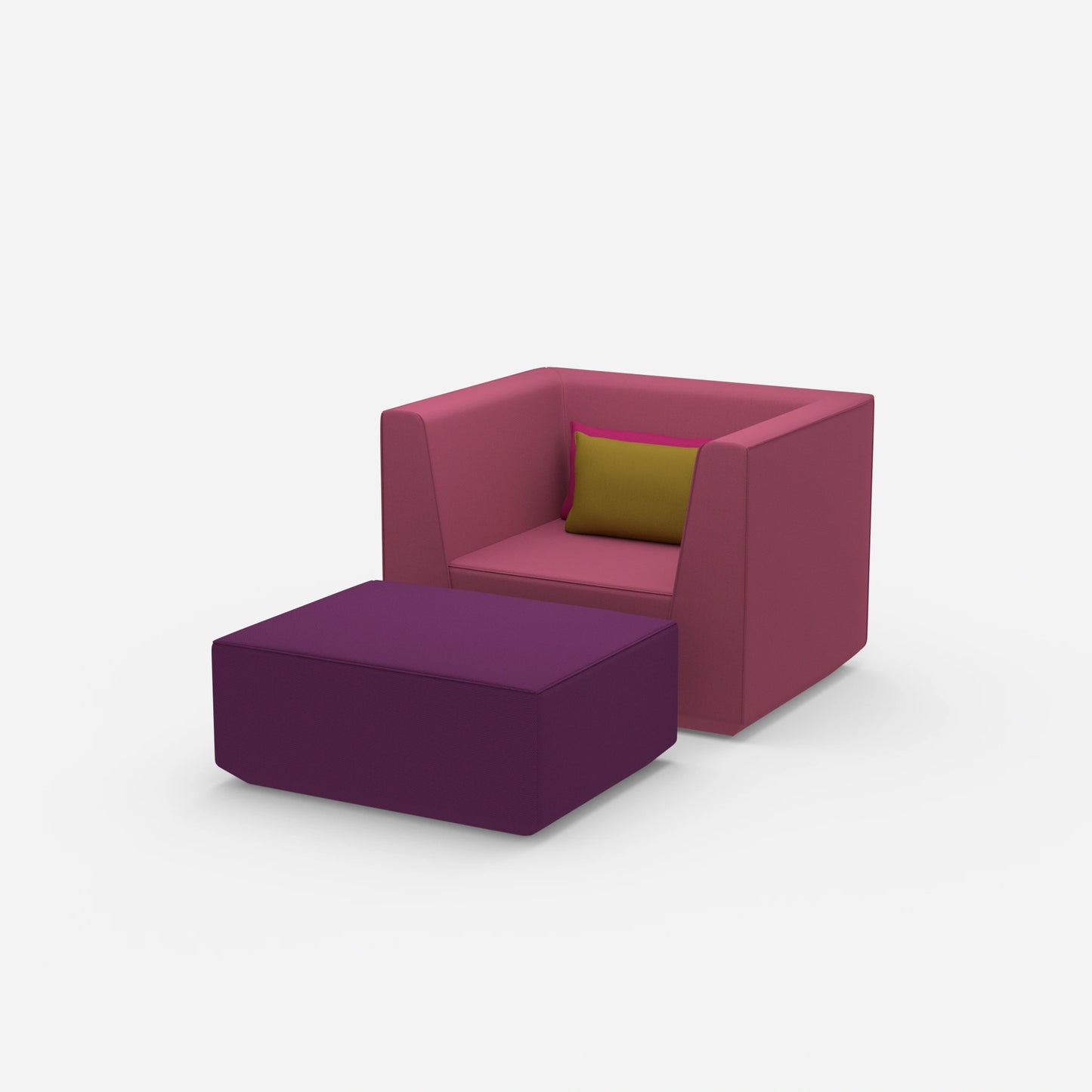 Sessel mit Fußablage modern von der Seite