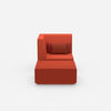 Sessel mit Hocker modern von vorne