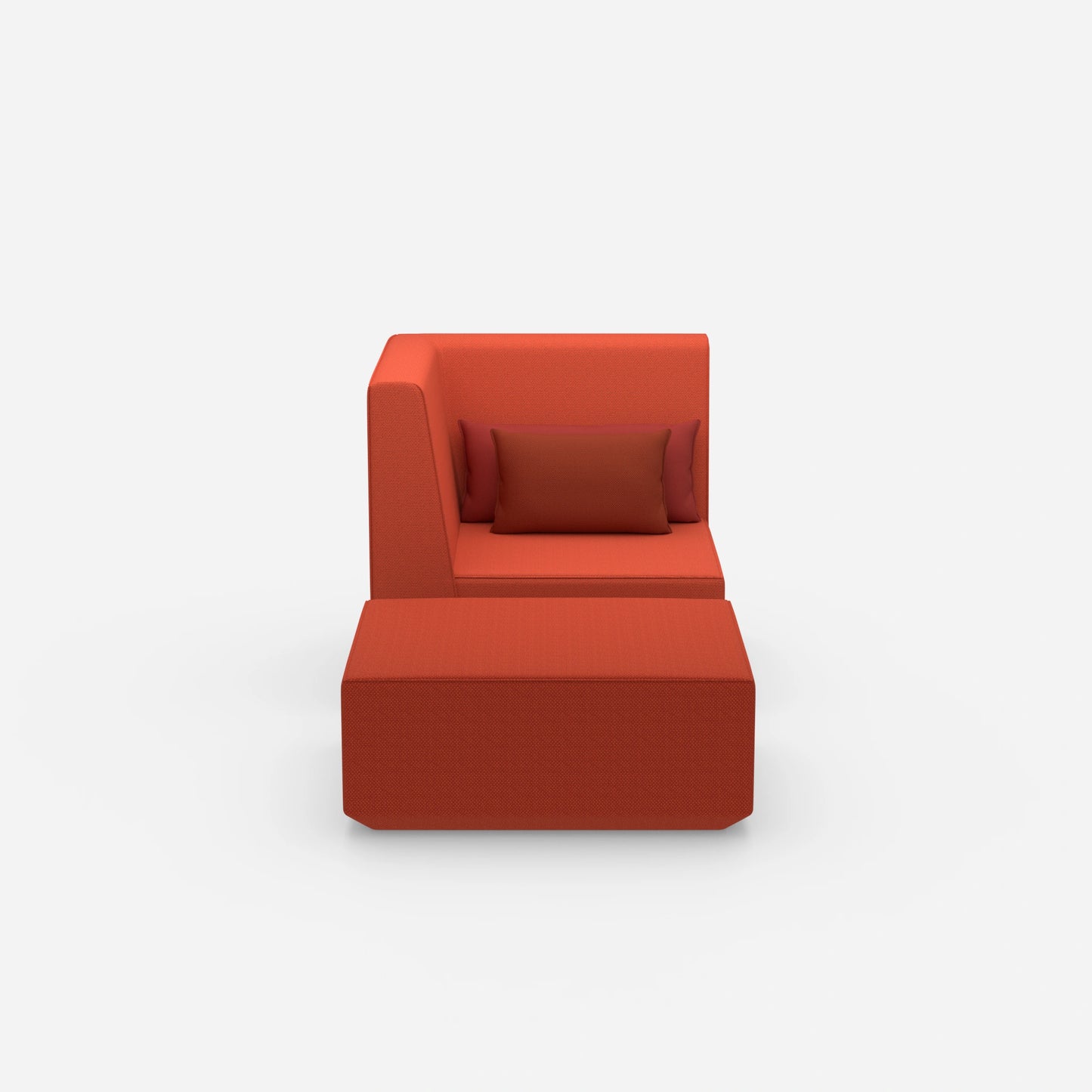 Sessel mit Hocker modern von vorne