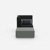 Sessel mit Hocker modern von vorne