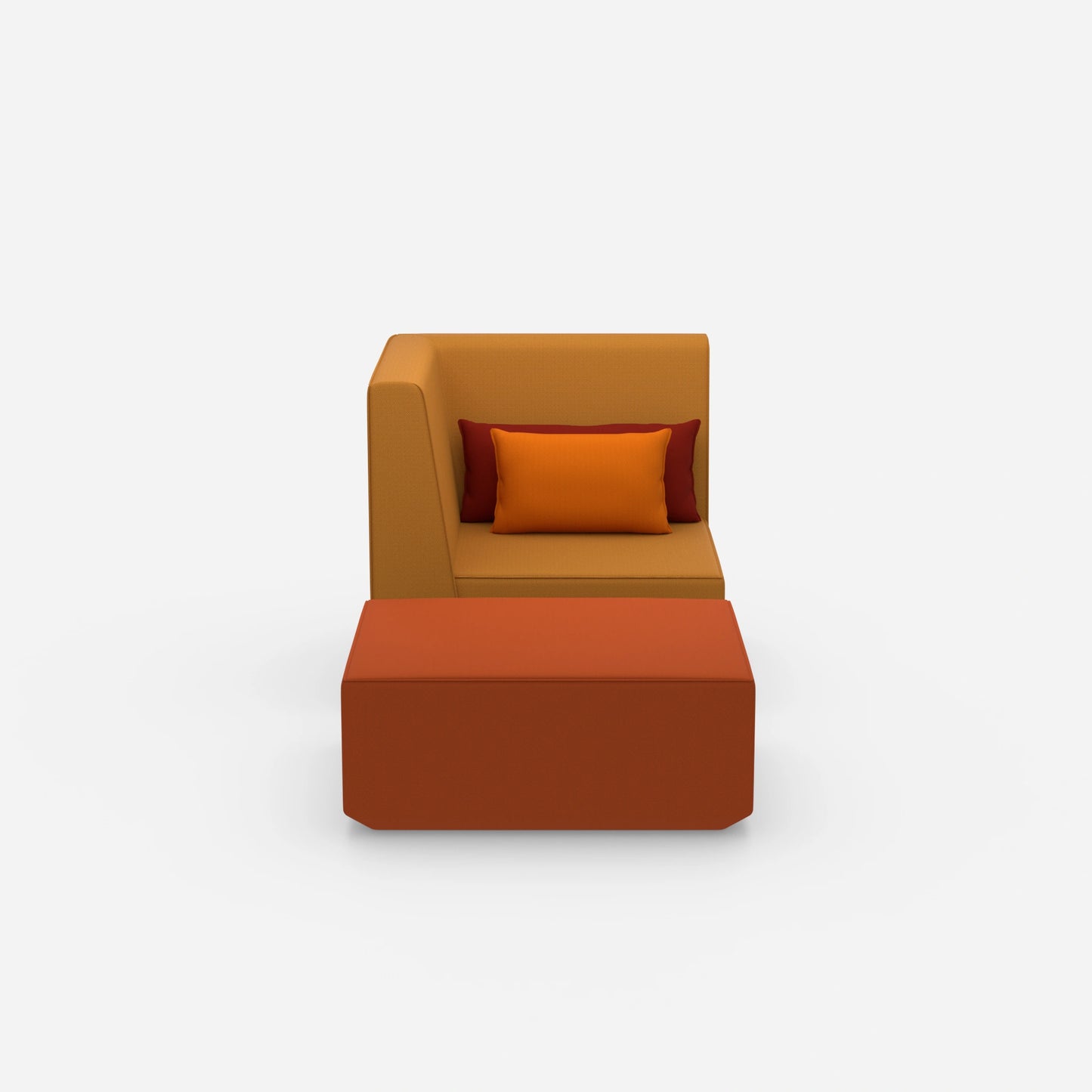 Sessel mit Hocker modern von vorne