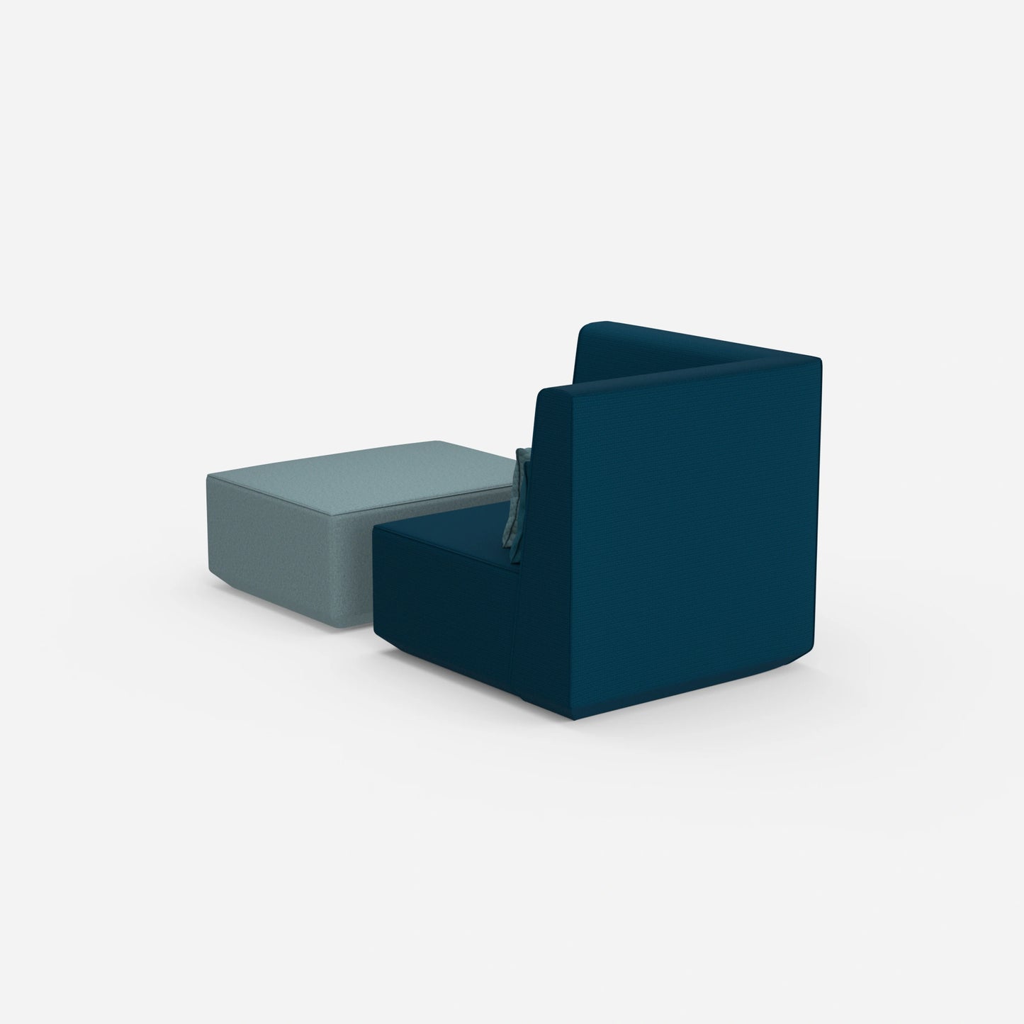 Sessel mit Hocker modern von hinten