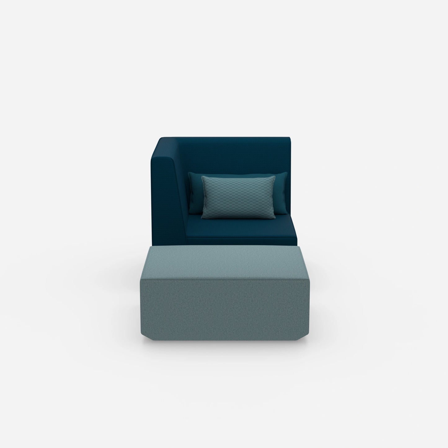 Sessel mit Hocker modern von vorne