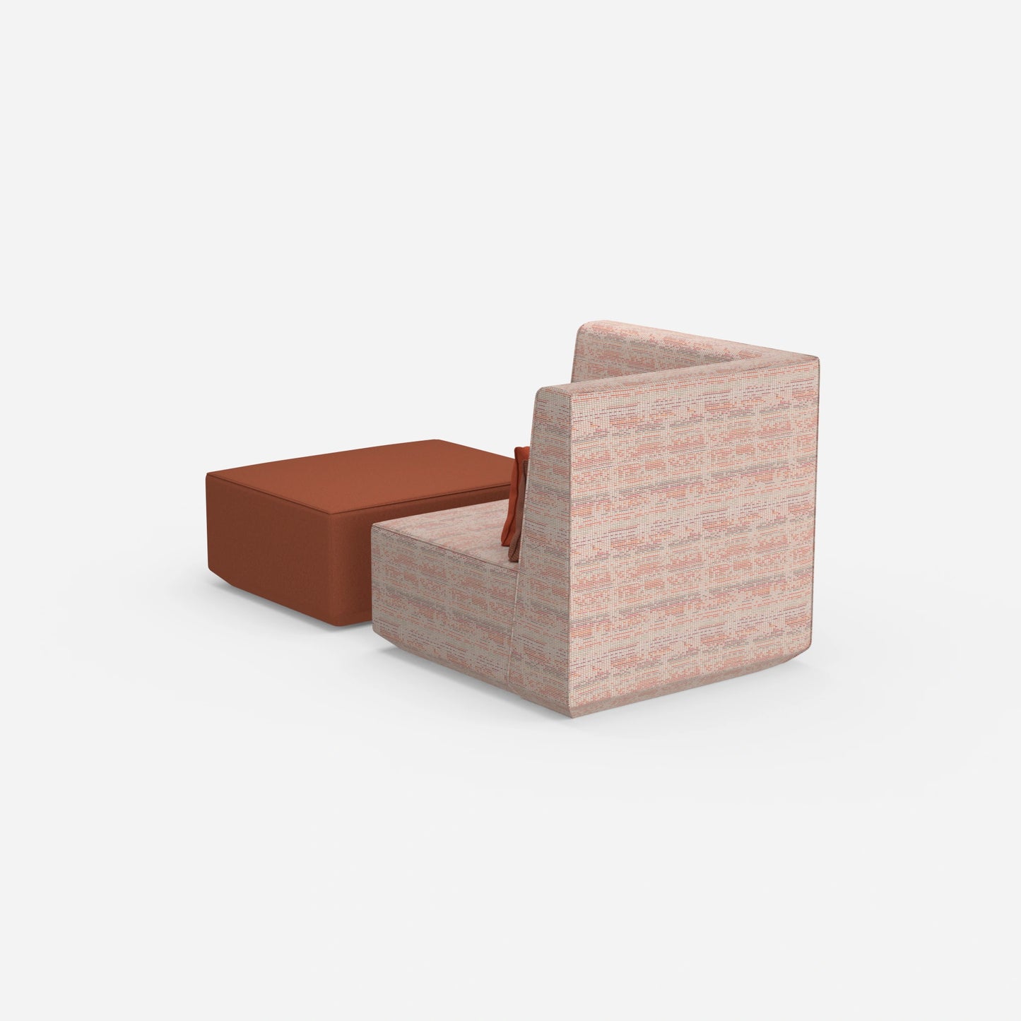 Sessel mit Hocker modern von hinten