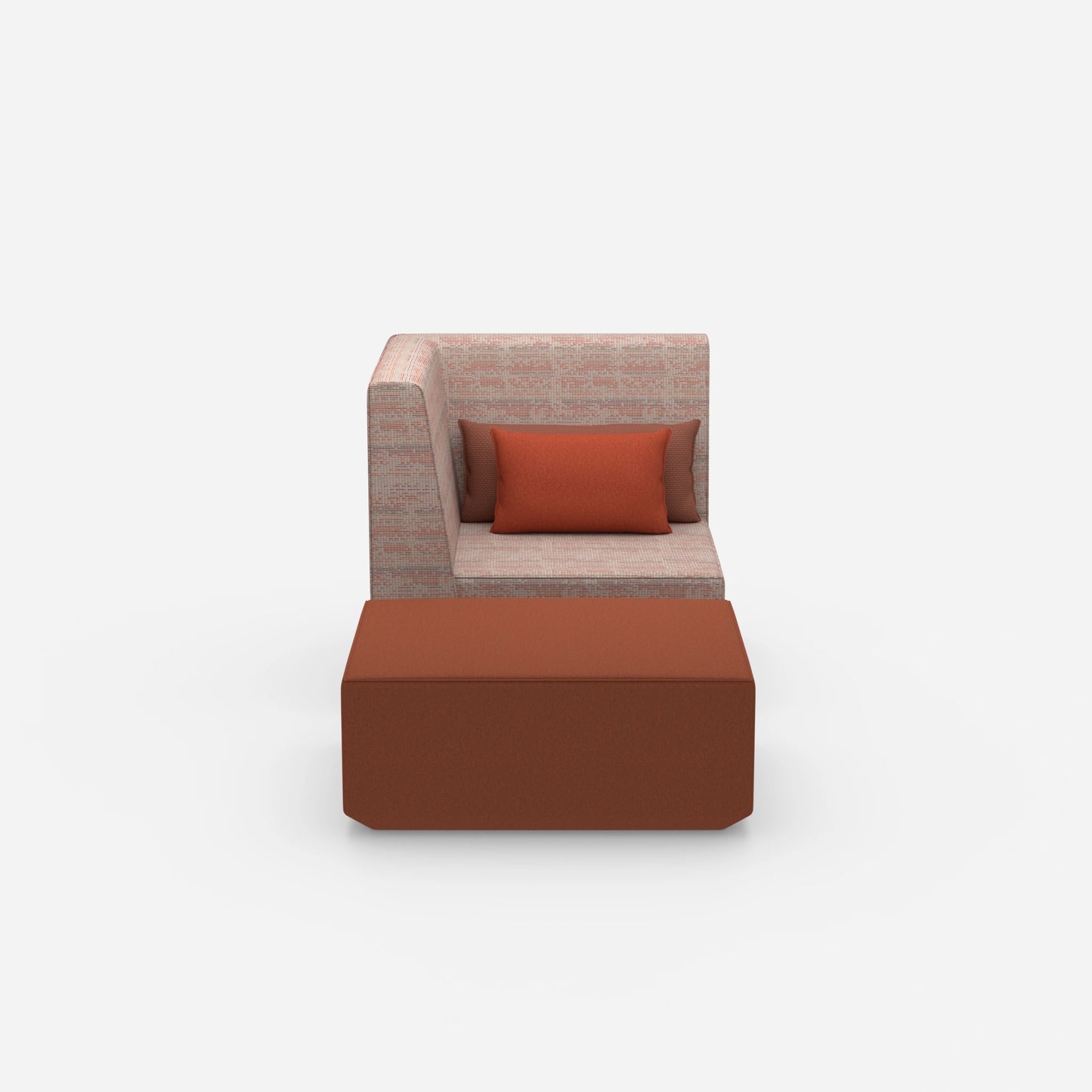 Sessel mit Hocker modern von vorne