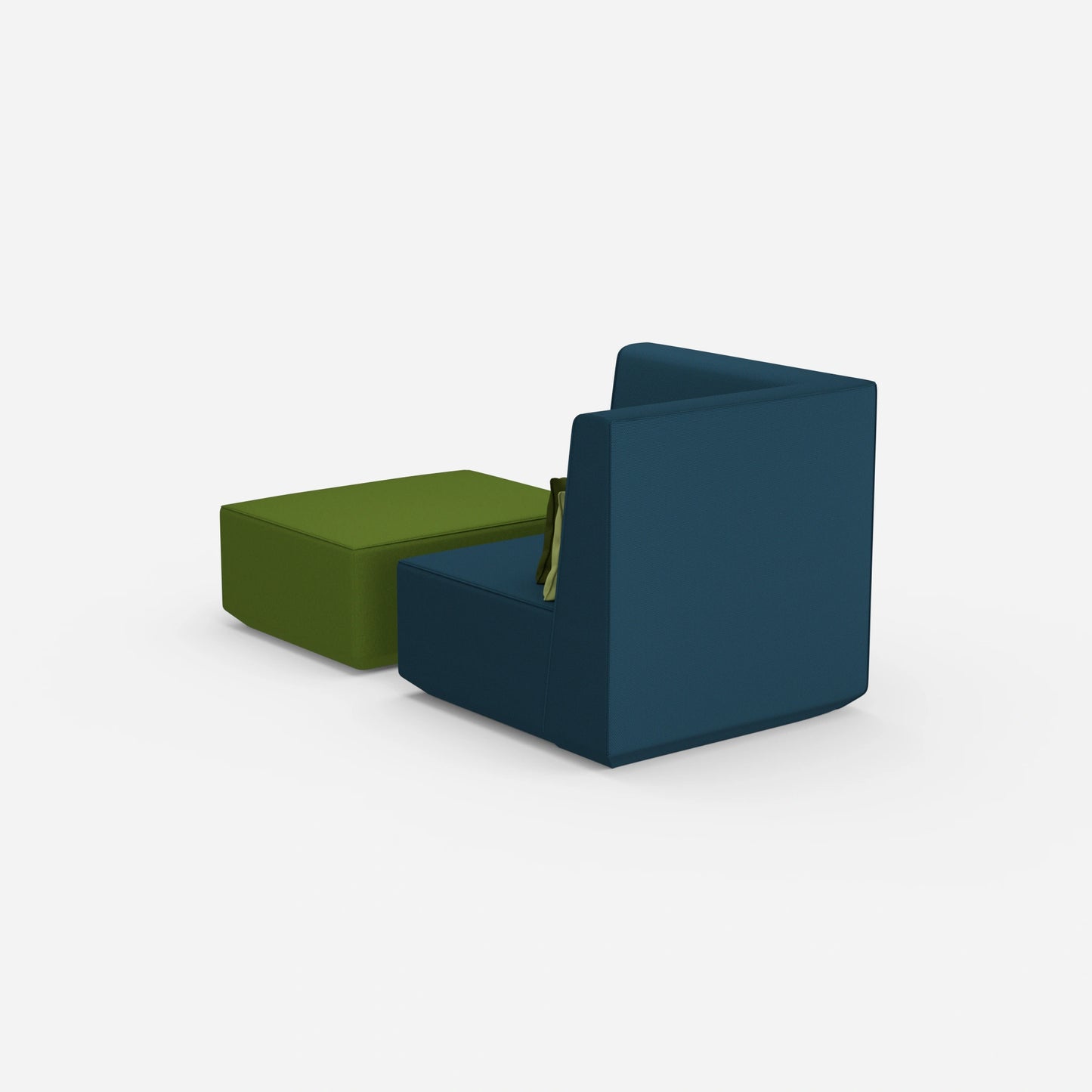Sessel mit Hocker modern von hinten