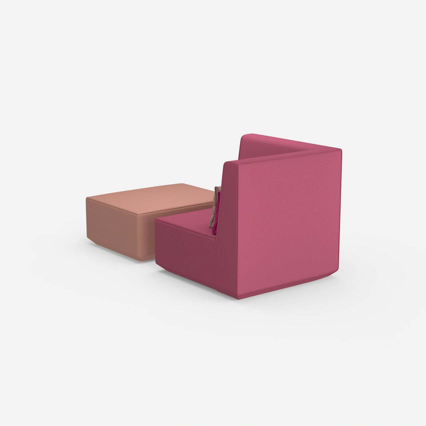 Sessel mit Hocker modern von hinten