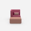 Sessel mit Hocker modern von vorne