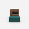 Sessel mit Hocker modern von vorne