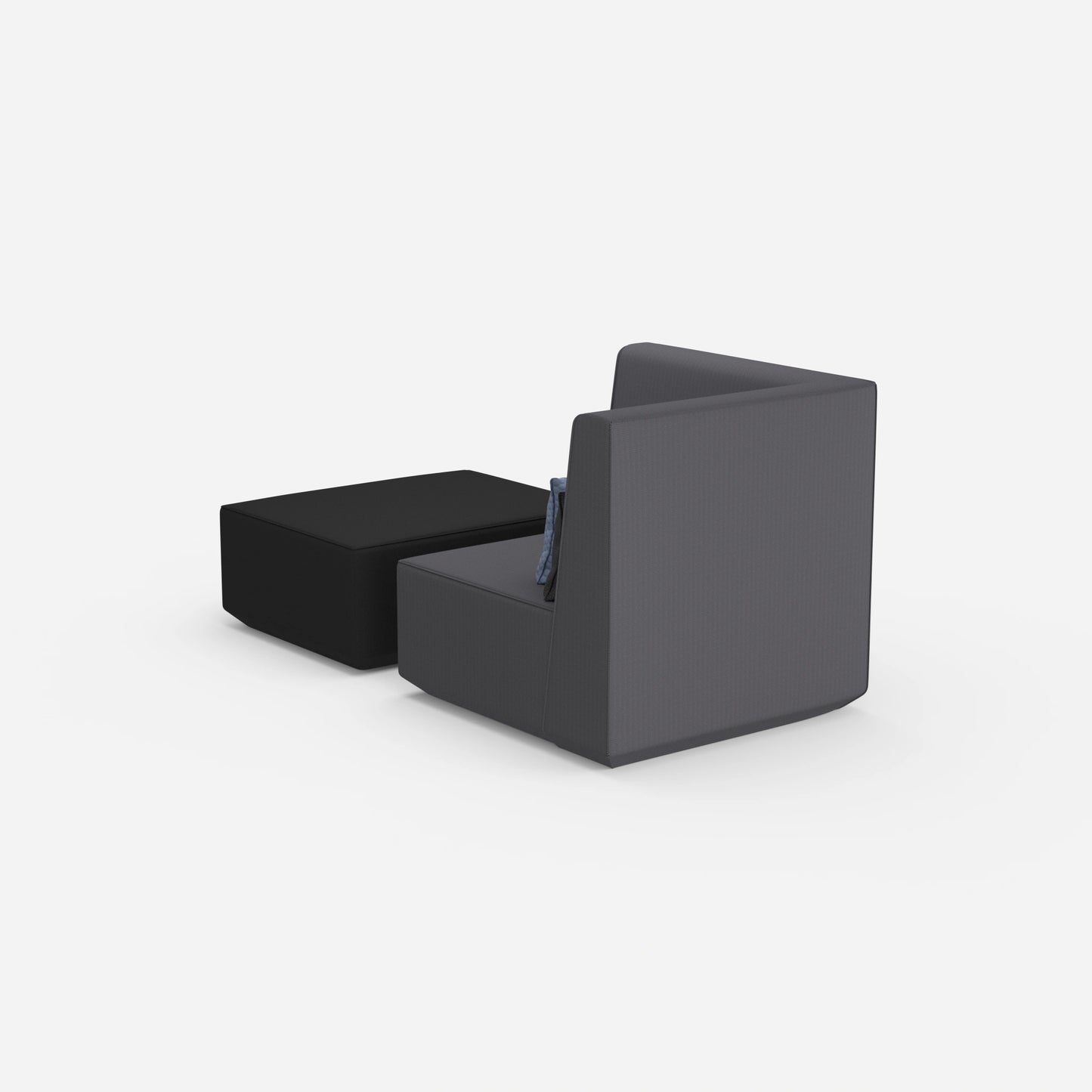 Sessel mit Hocker modern von hinten