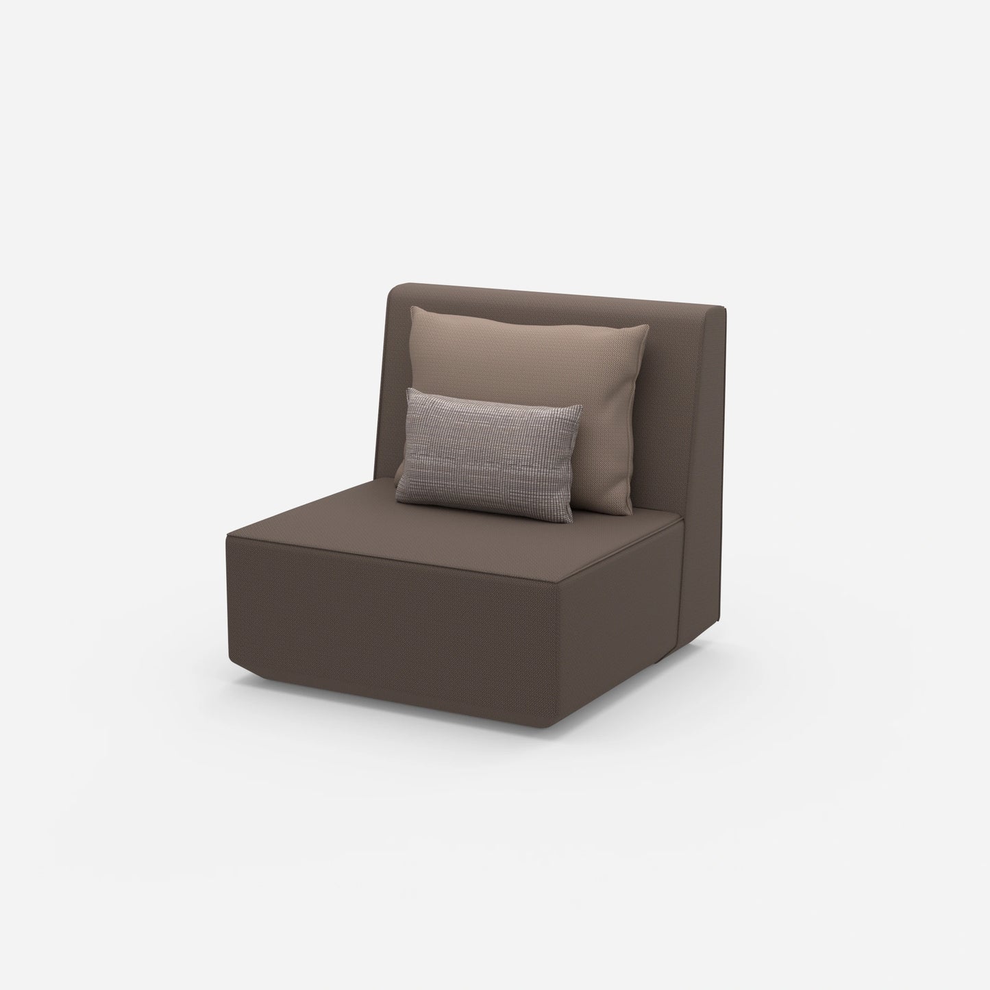 Sessel mit hoher Rückenlehne von der Seite