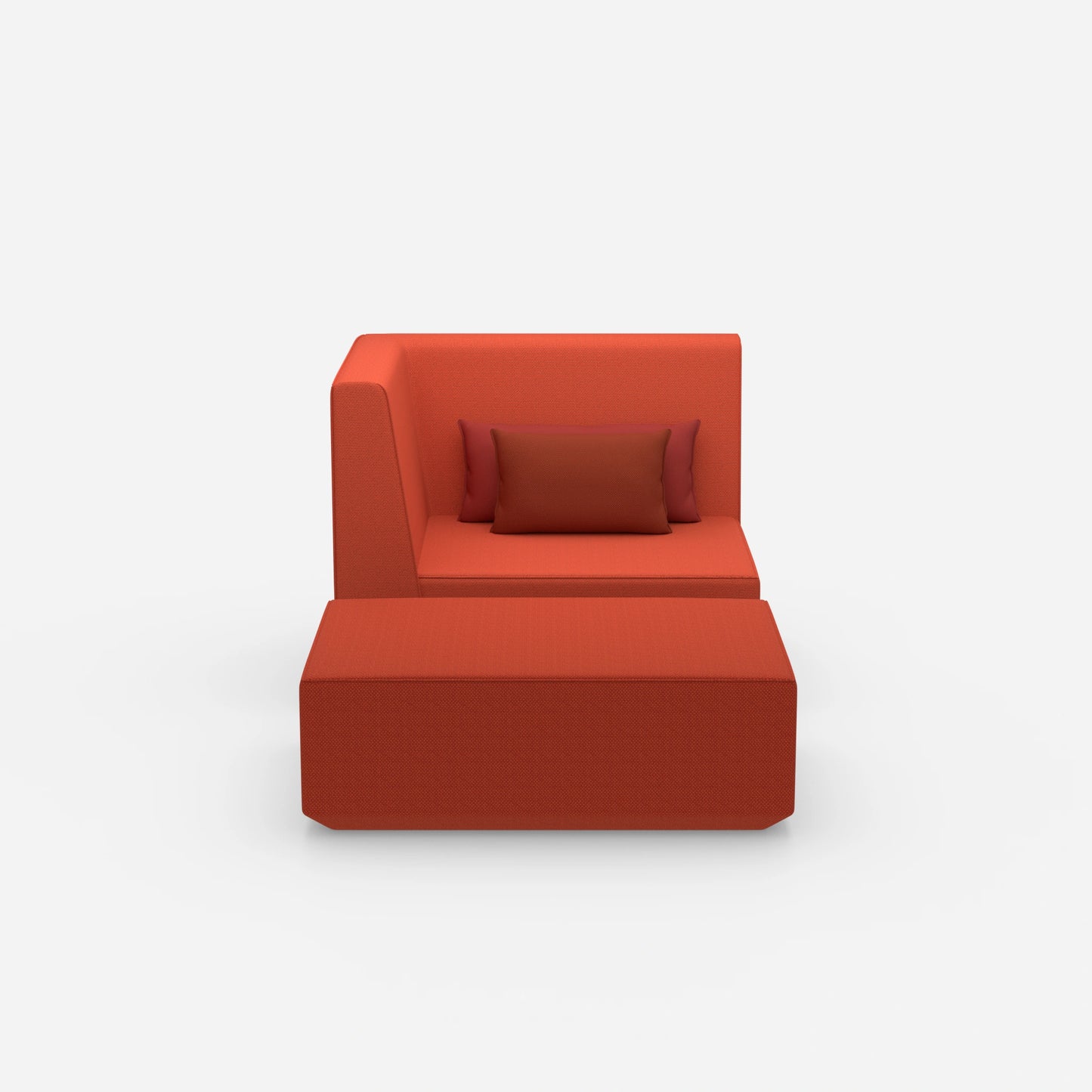 Sessel und Hocker modern von vorne