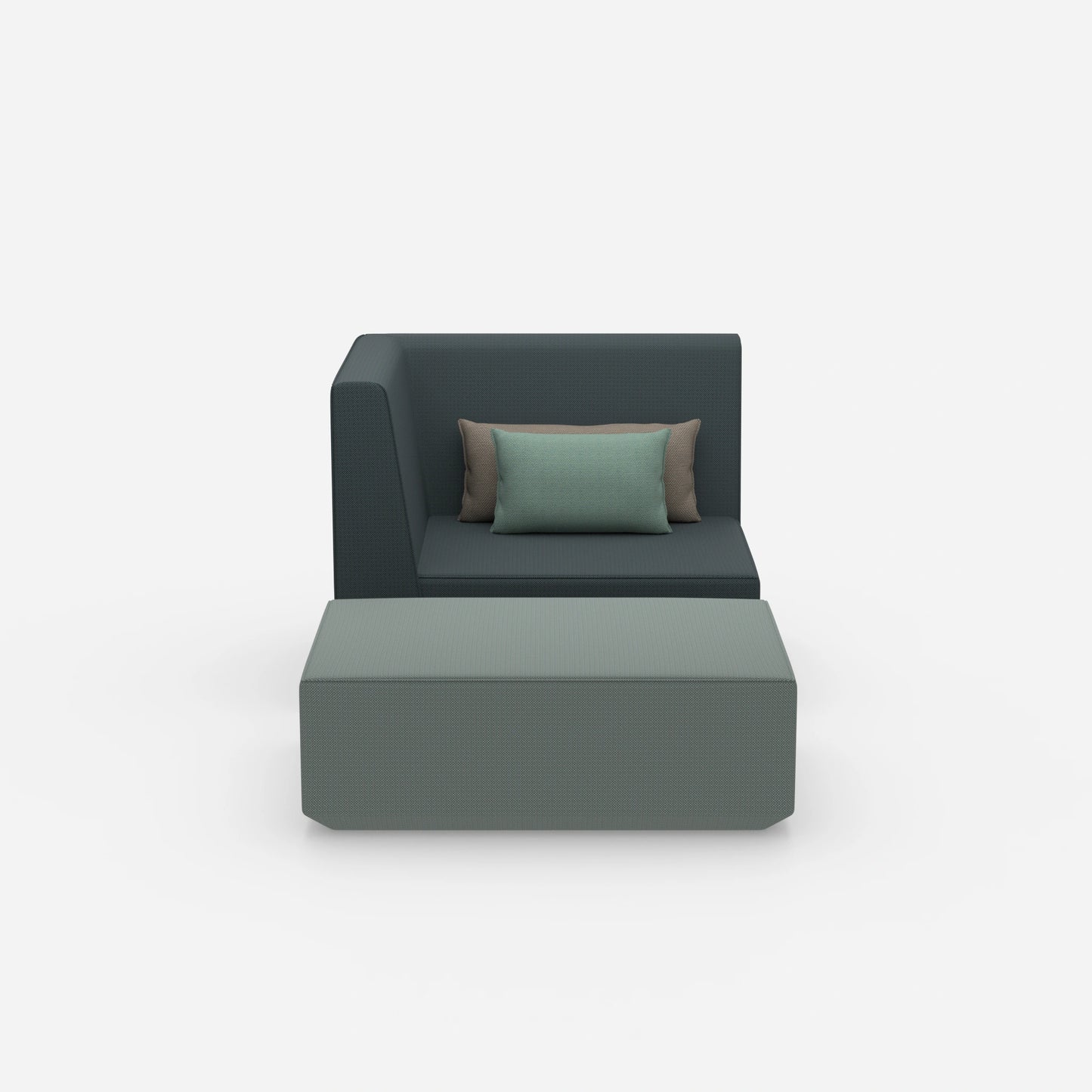 Sessel und Hocker modern von vorne