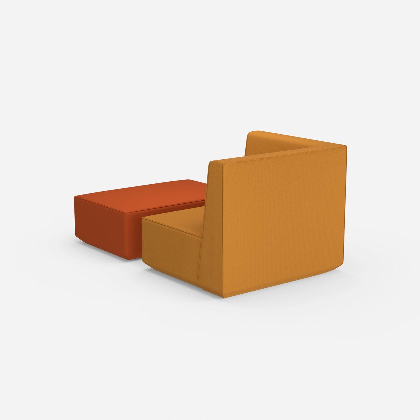 Sessel und Hocker modern von hinten