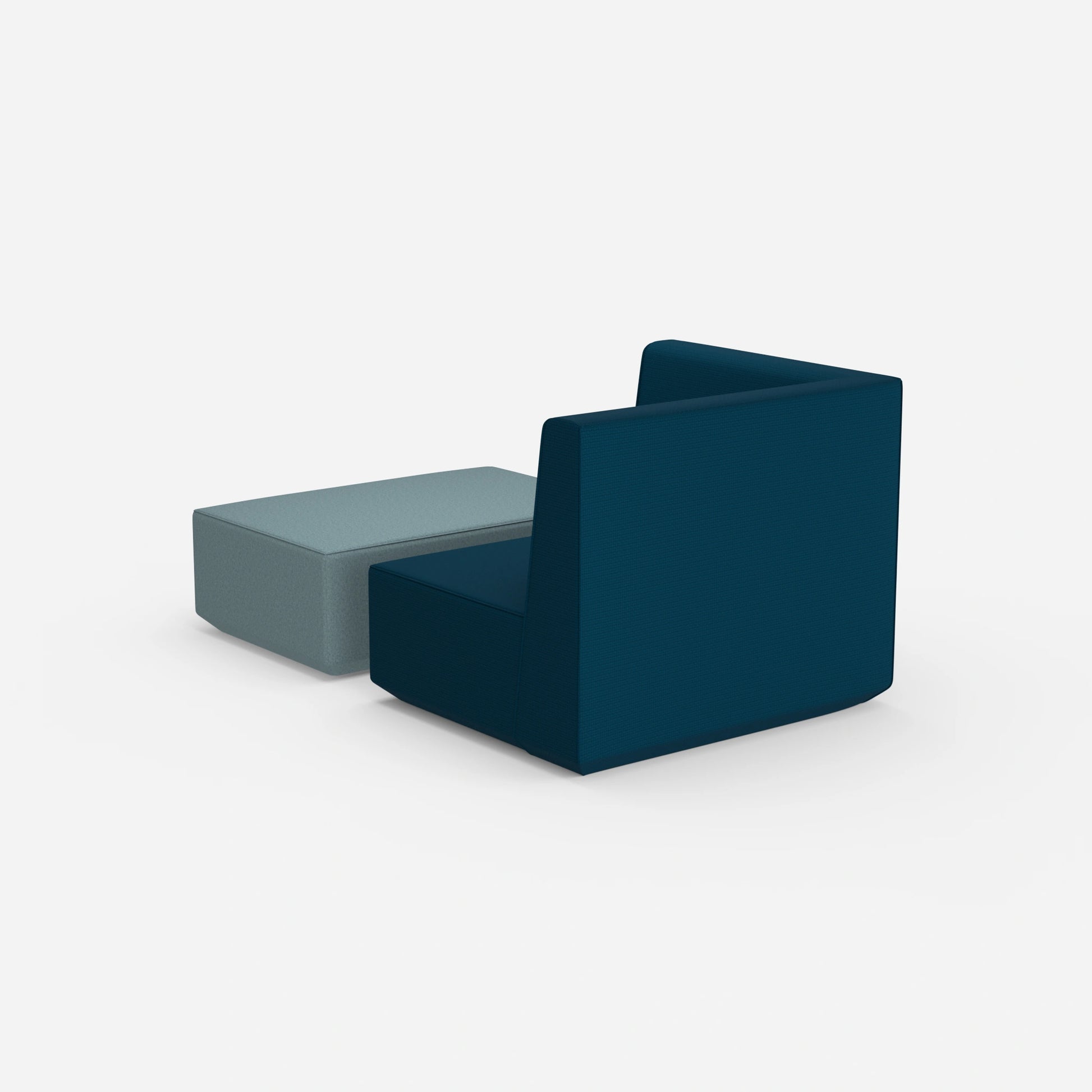 Sessel und Hocker modern von hinten
