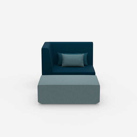 Sessel und Hocker modern von vorne