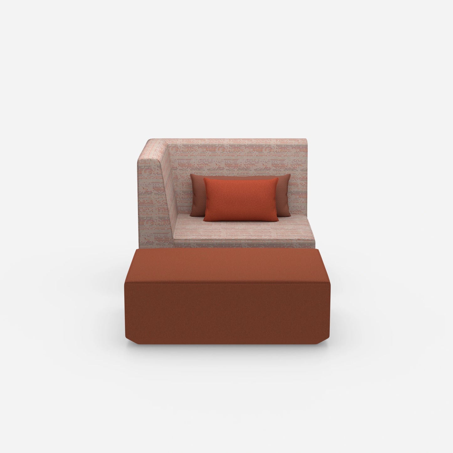 Sessel und Hocker modern von vorne