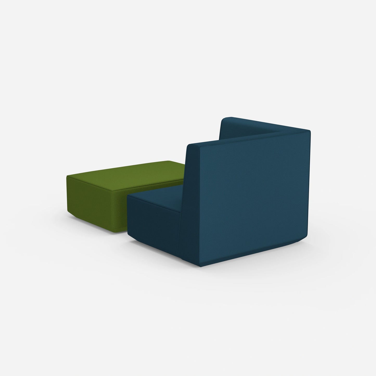Sessel und Hocker modern von hinten