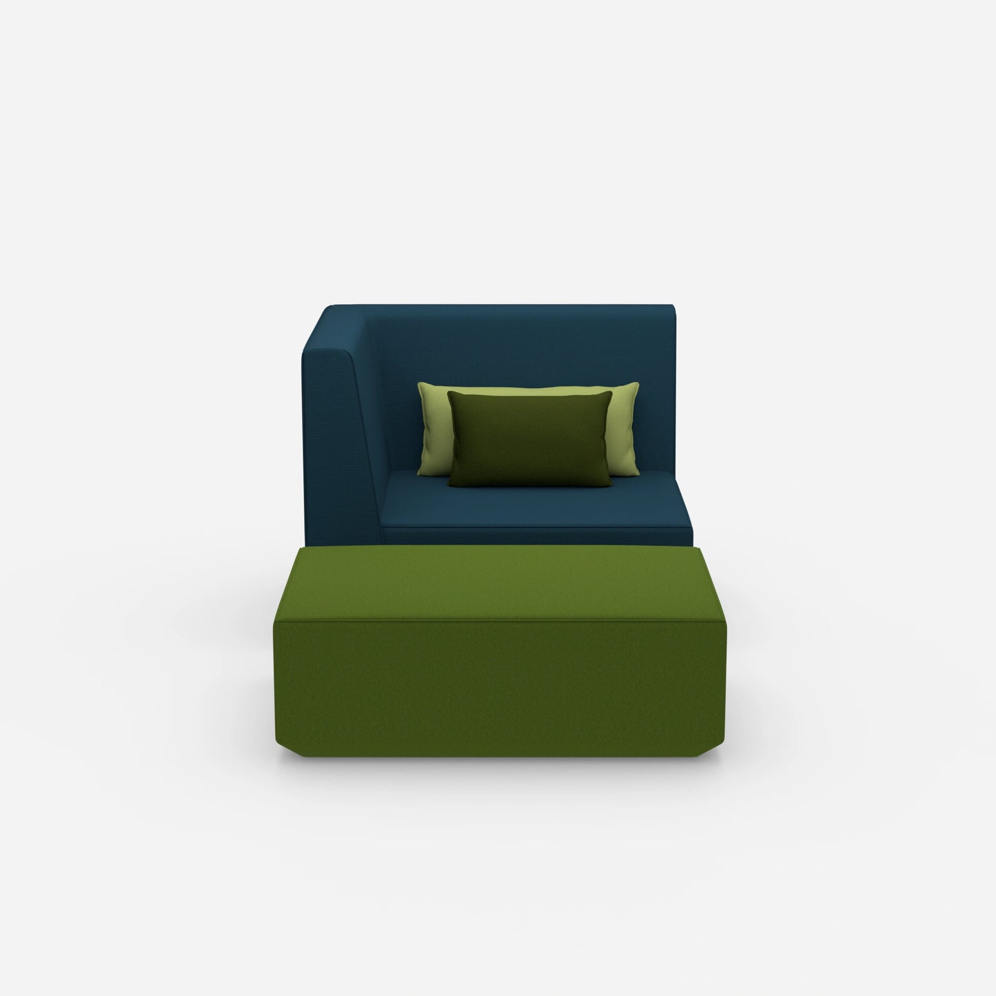 Sessel und Hocker modern von vorne