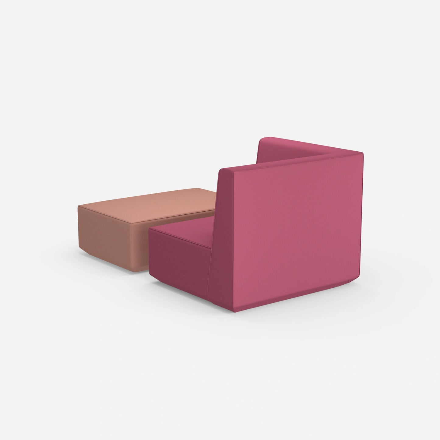Sessel und Hocker modern von hinten