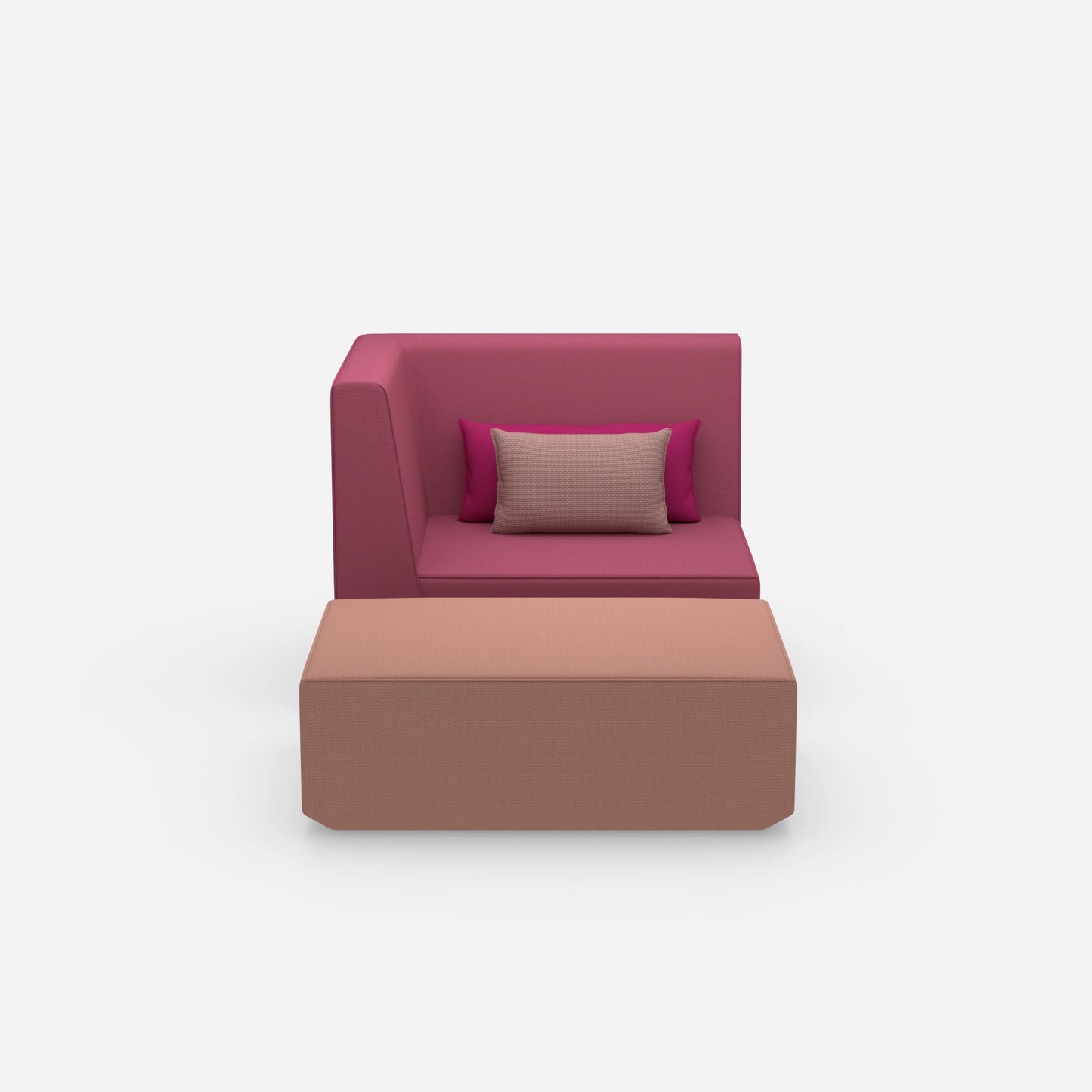Sessel und Hocker modern von vorne