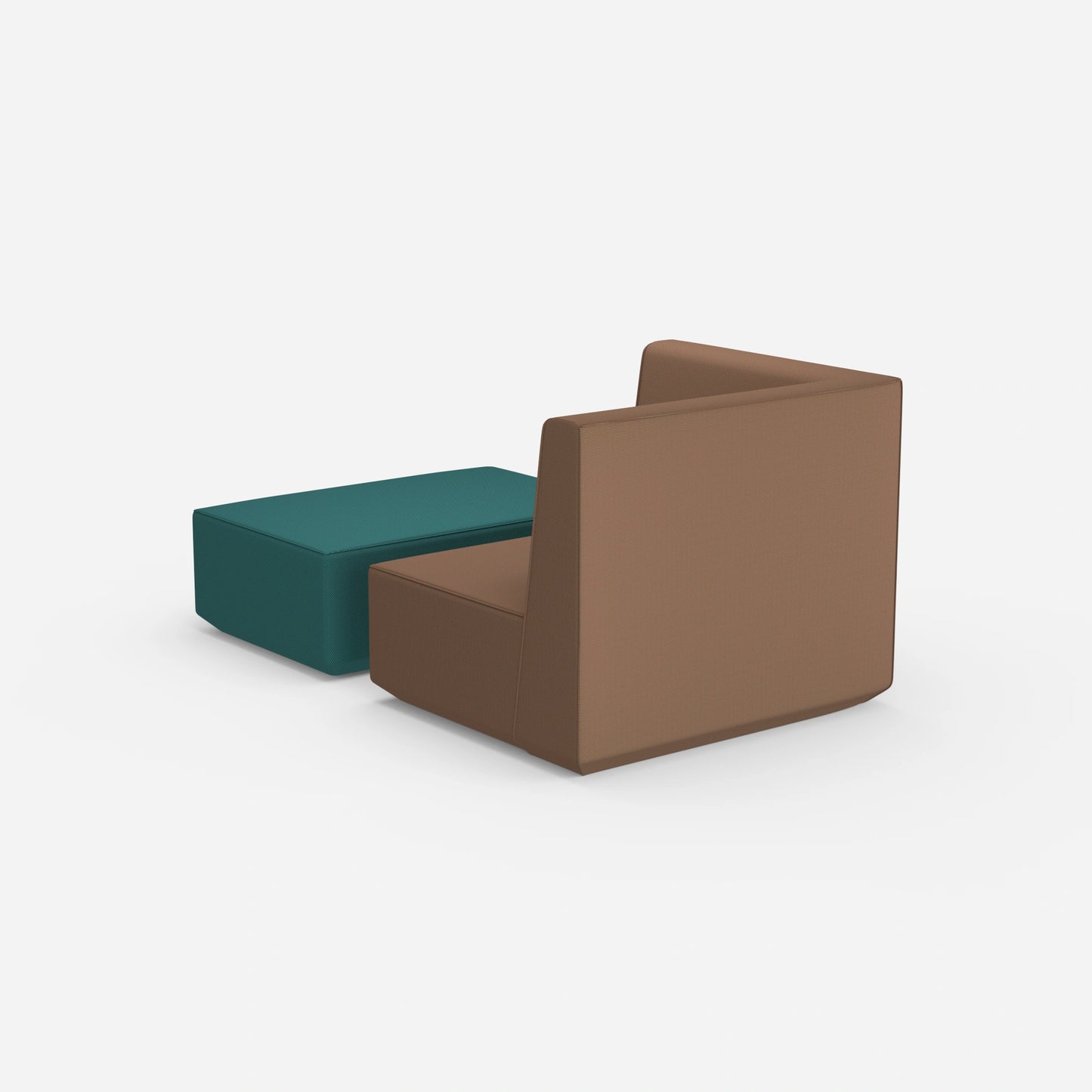Sessel und Hocker modern von hinten