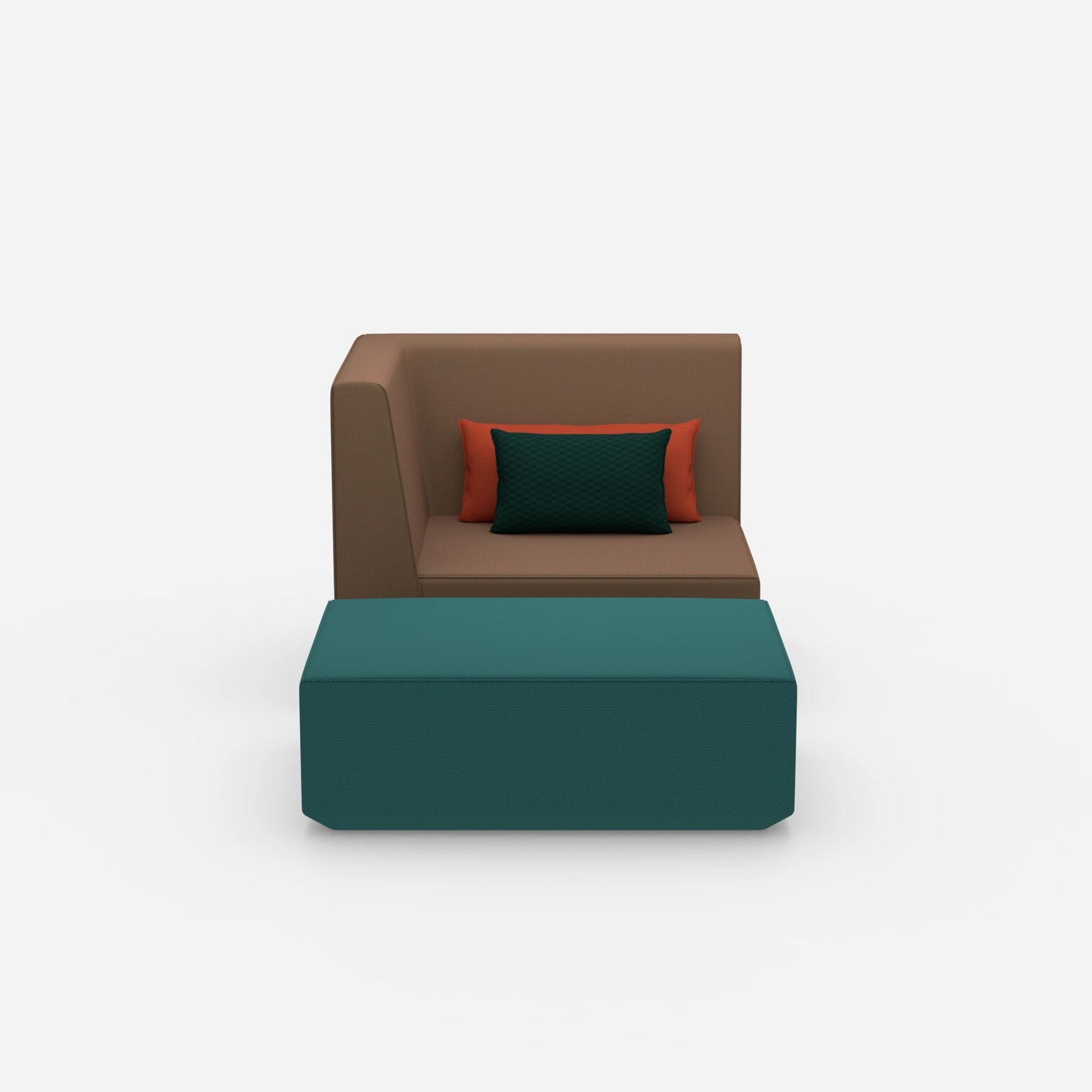 Sessel und Hocker modern von vorne