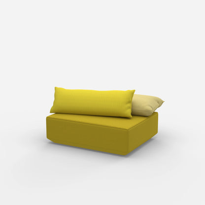 Sitzpouf modular in Gelb von der Seite