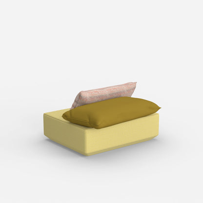 Sitzpouf modular in Gelb von hinten