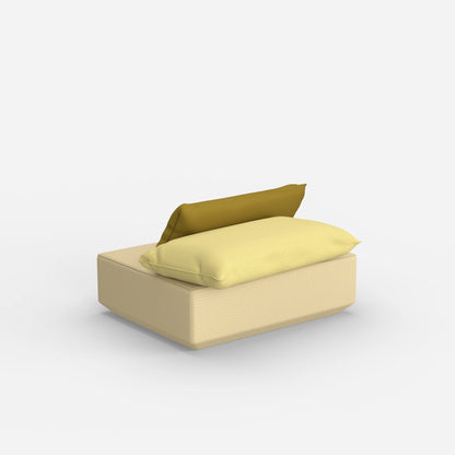 Sitzpouf modular in Gelb von hinten