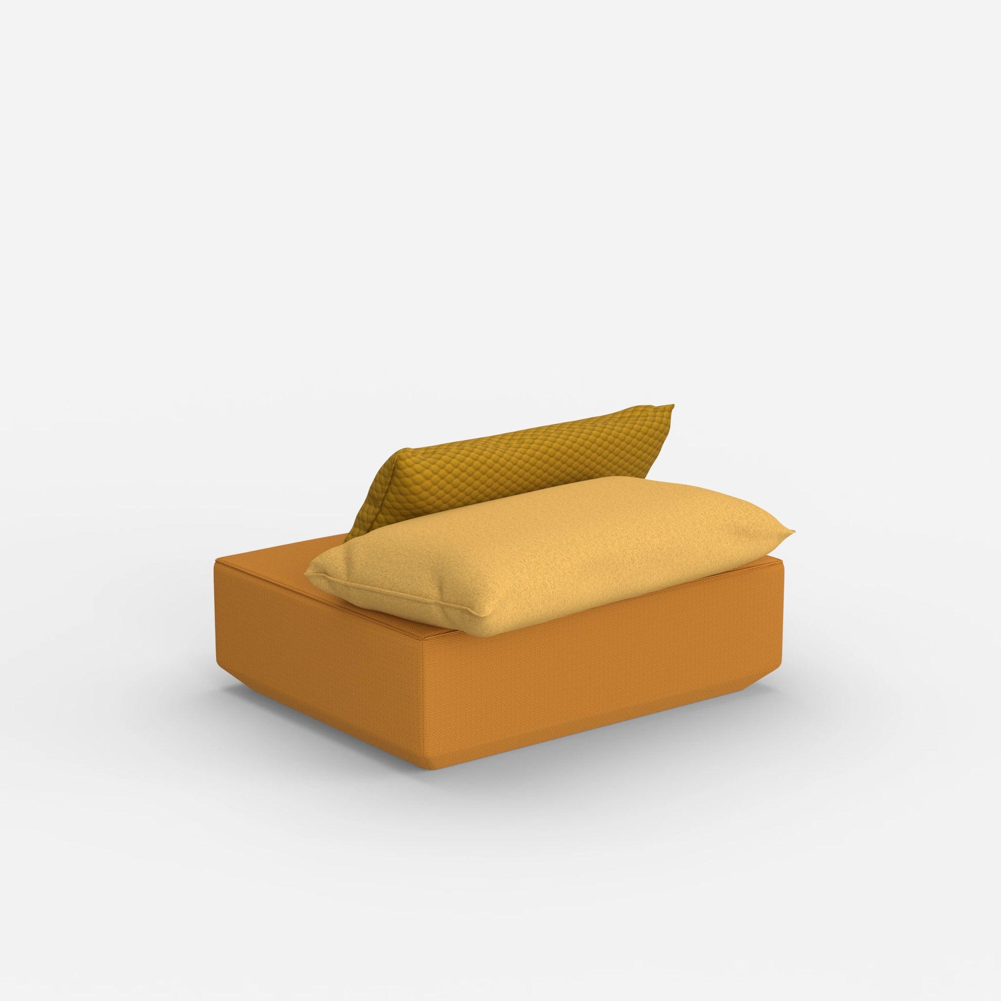 Sitzpouf modular in Gelb von hinten