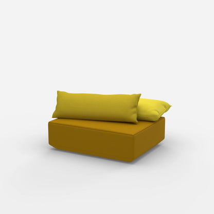 Sitzpouf modular in Gelb von der Seite
