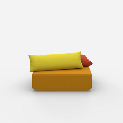 Sitzpouf modular in Gelb von vorne
