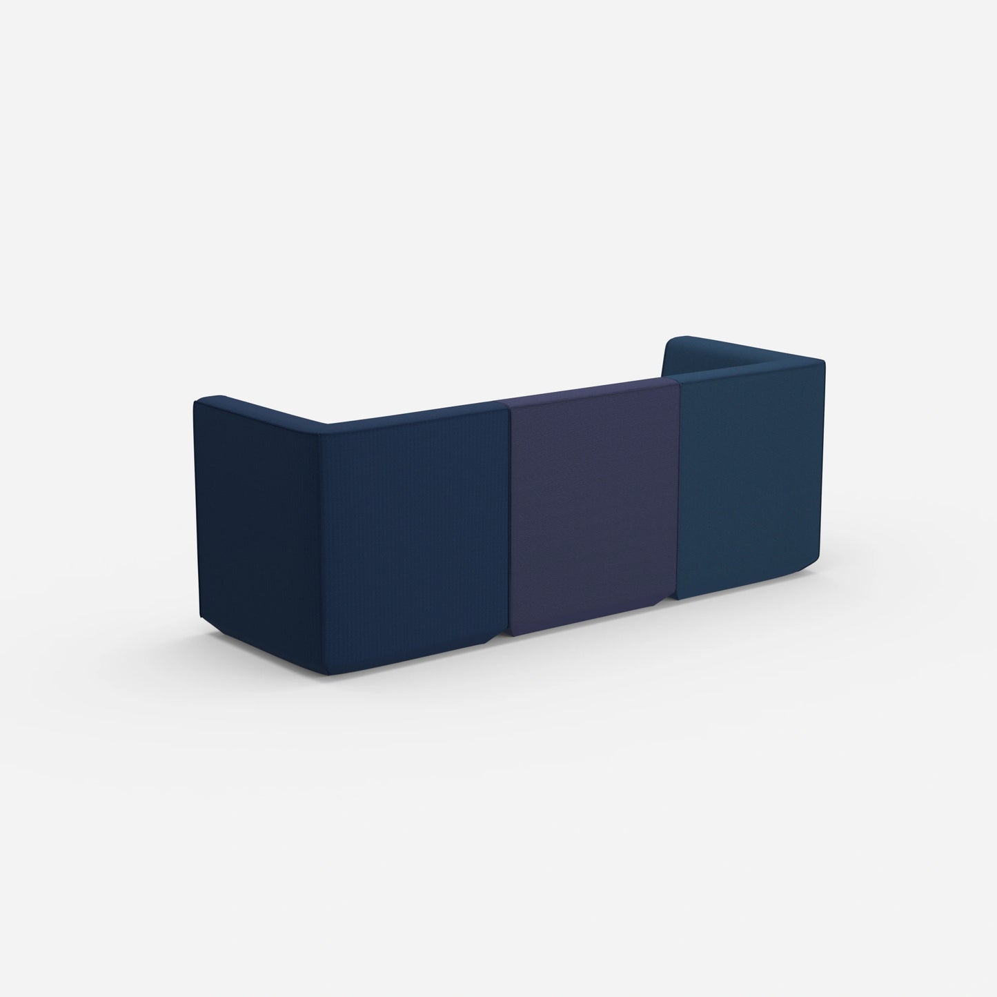 Sofa blau für 3 Personen von hinten