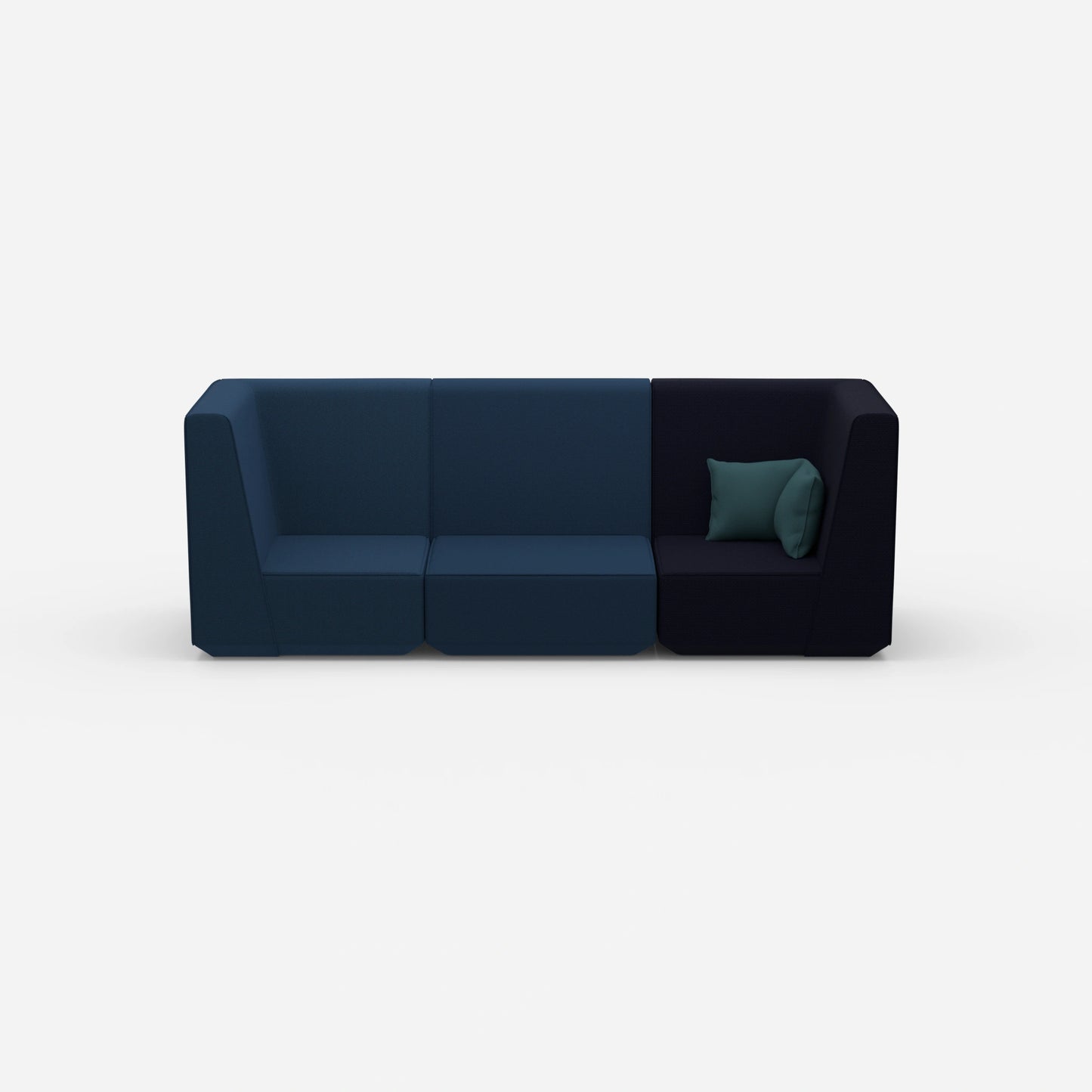 Sofa blau für 3 Personen von vorne