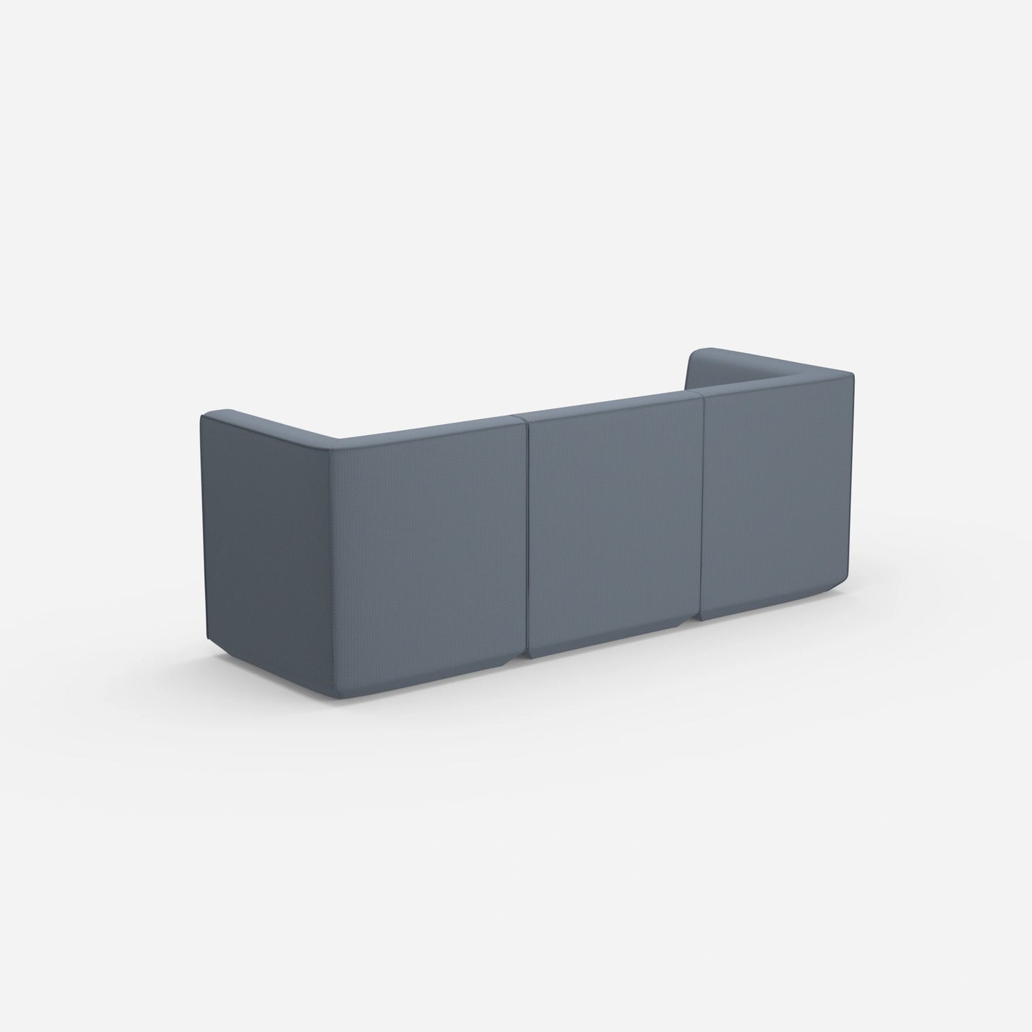 Sofa blau für 3 Personen von hinten