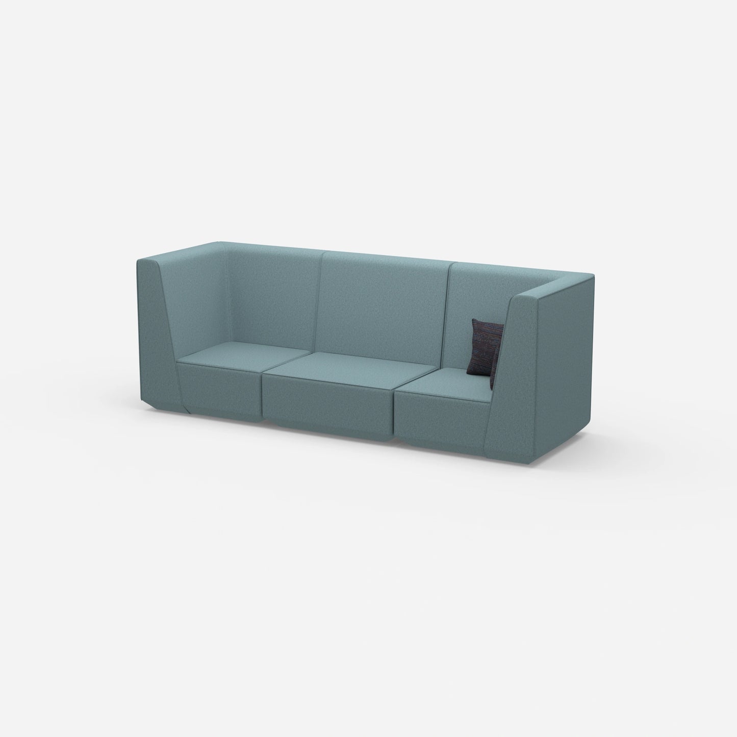 Sofa blau für 3 Personen von der Seite