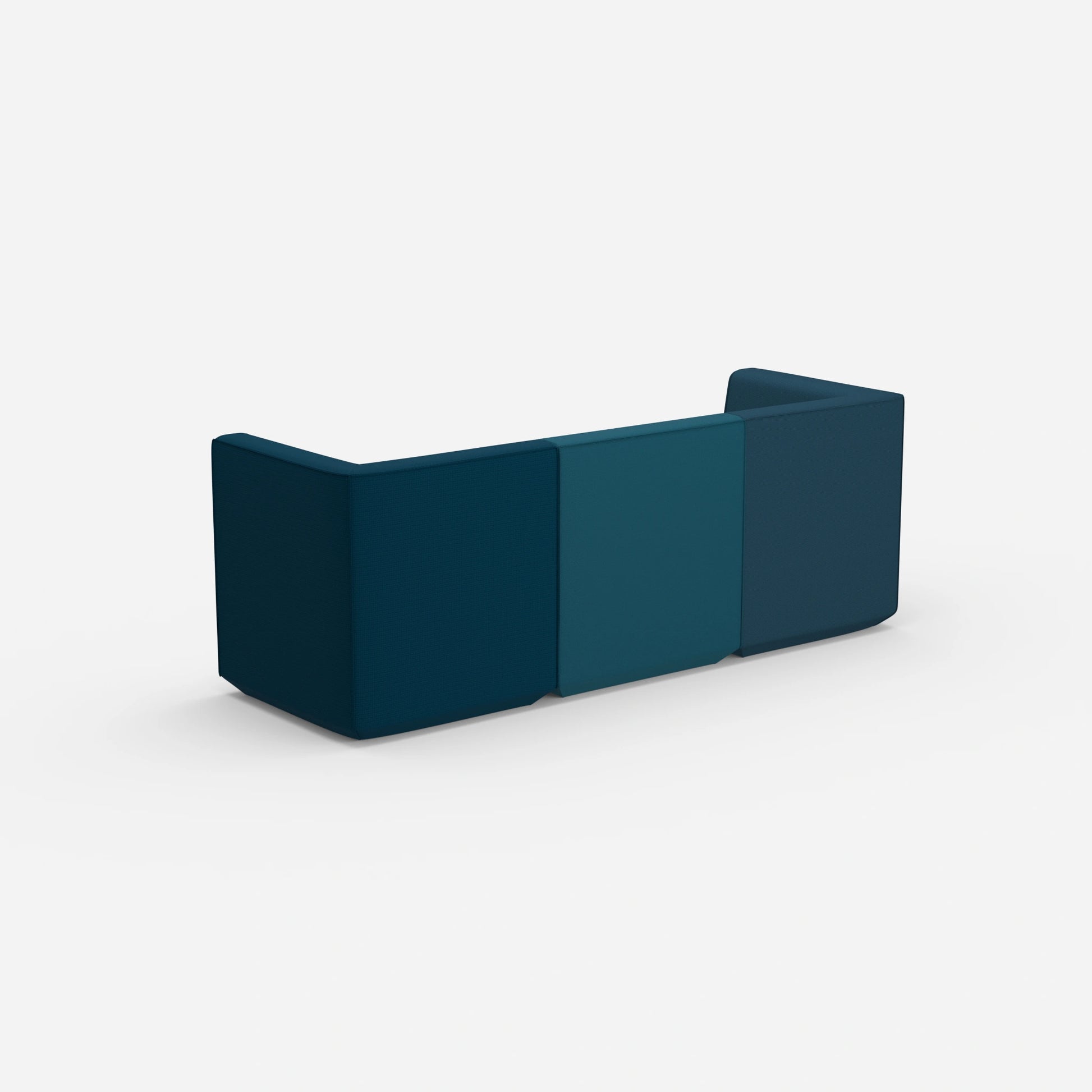 Sofa blau für 3 Personen von hinten