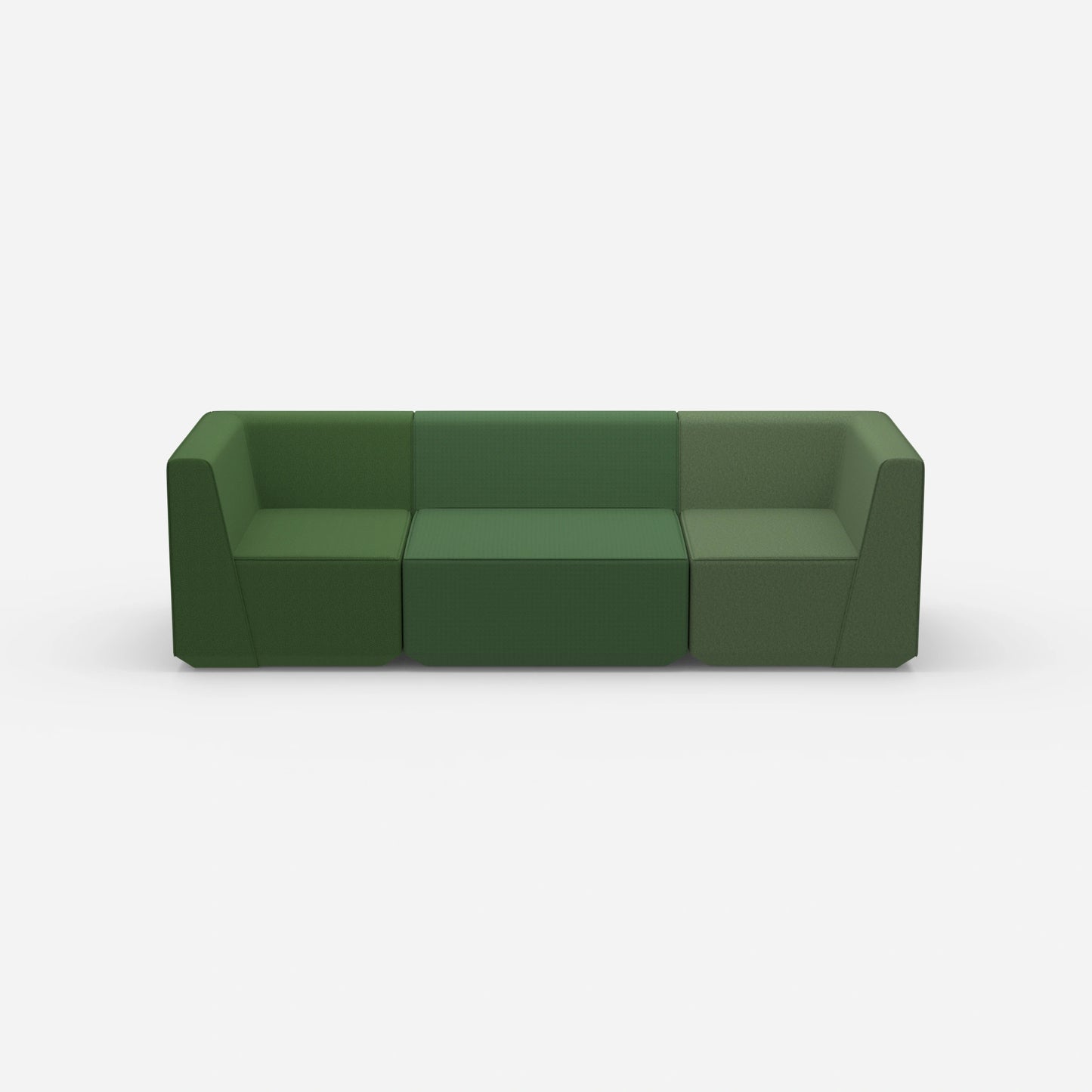 Sofa Dreisitzer grün von vorne