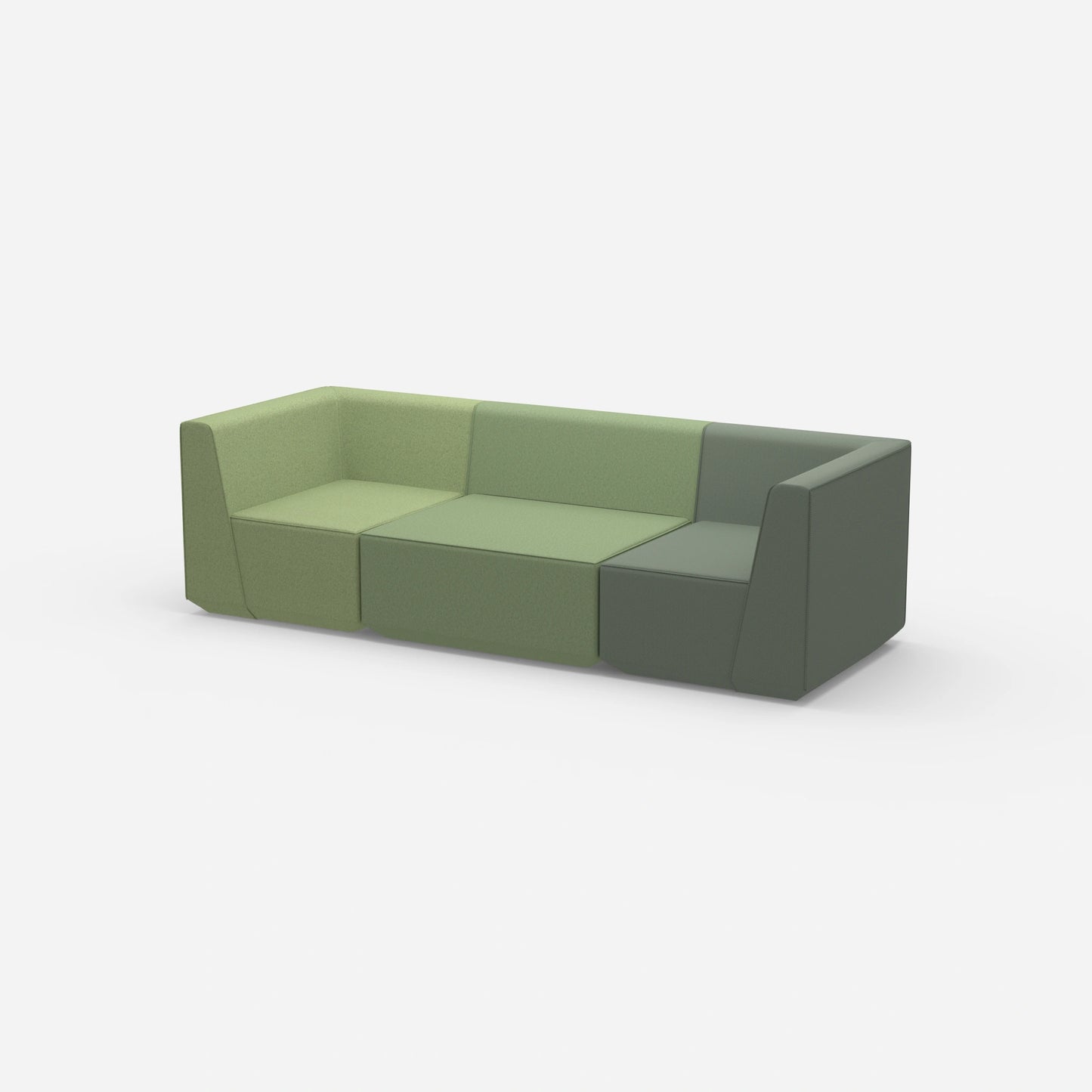 Sofa Dreisitzer grün von der Seite